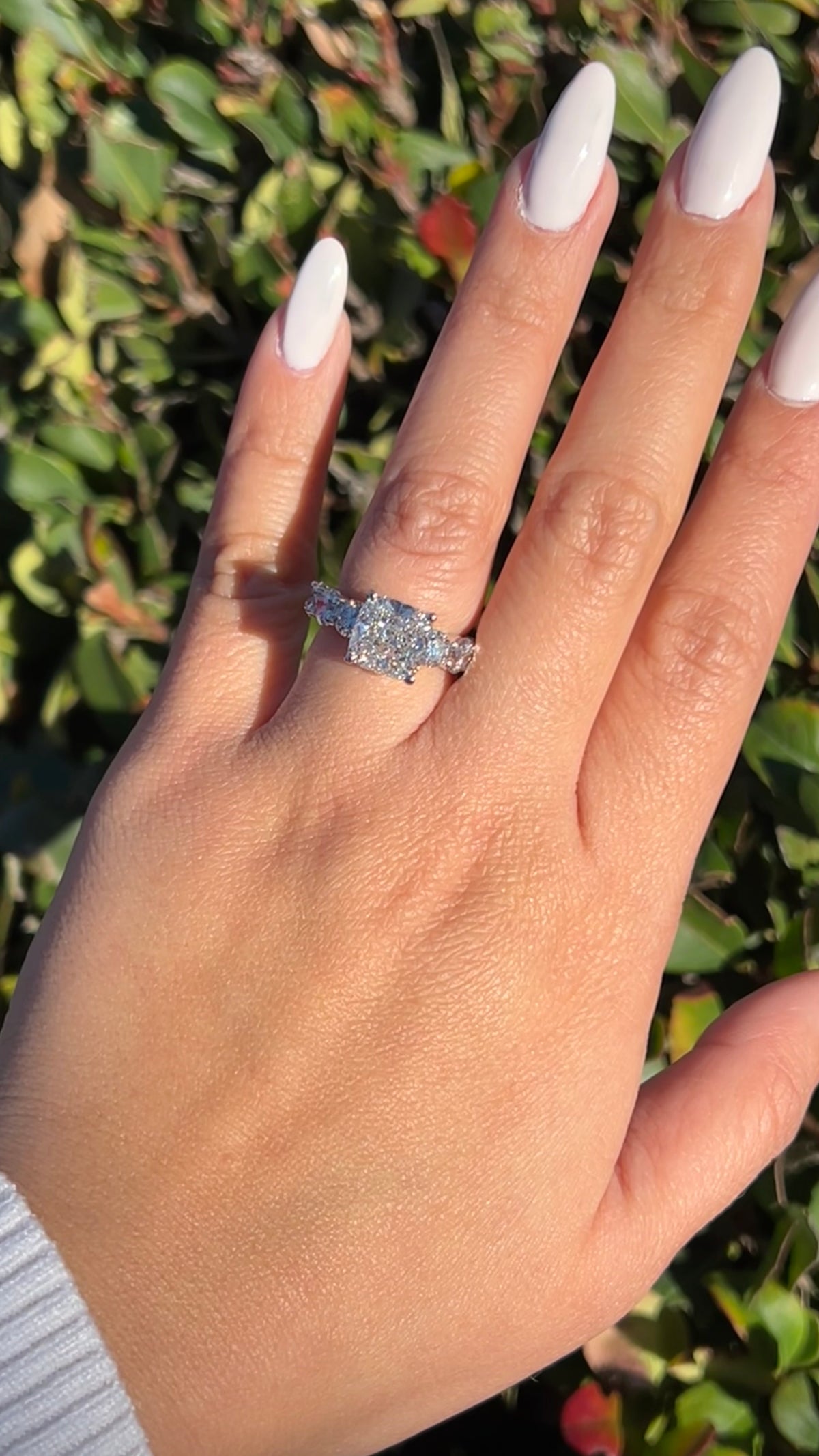 Patti 4.30ct F-VS1 Cushion Cut Lab Grown Diamond Engagement Ring 14K Gold