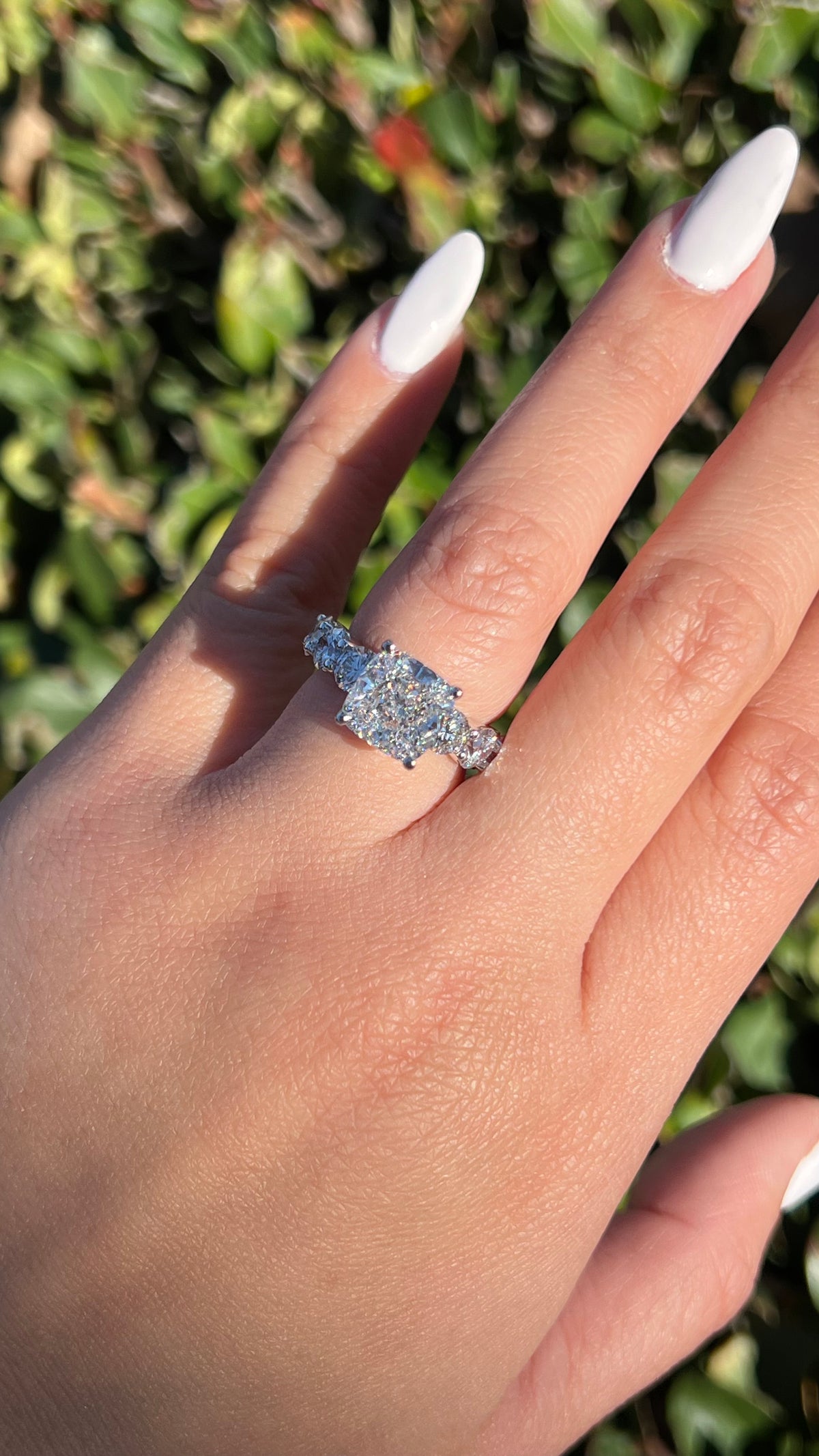 Patti 4.30ct F-VS1 Cushion Cut Lab Grown Diamond Engagement Ring 14K Gold