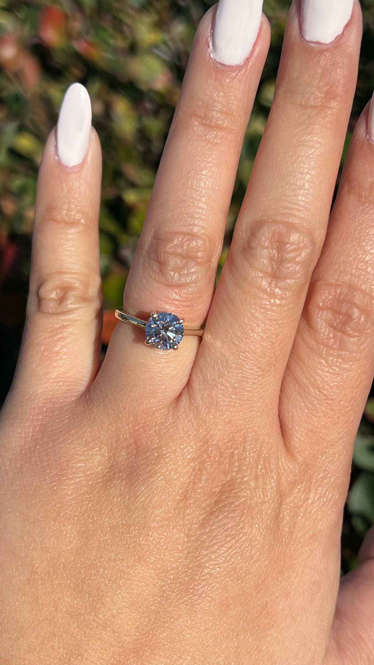 Ava Diamond Bridge 1.58ct E-VS1 Round Cut Lab Grown Diamond Engagement Ring 14K Gold