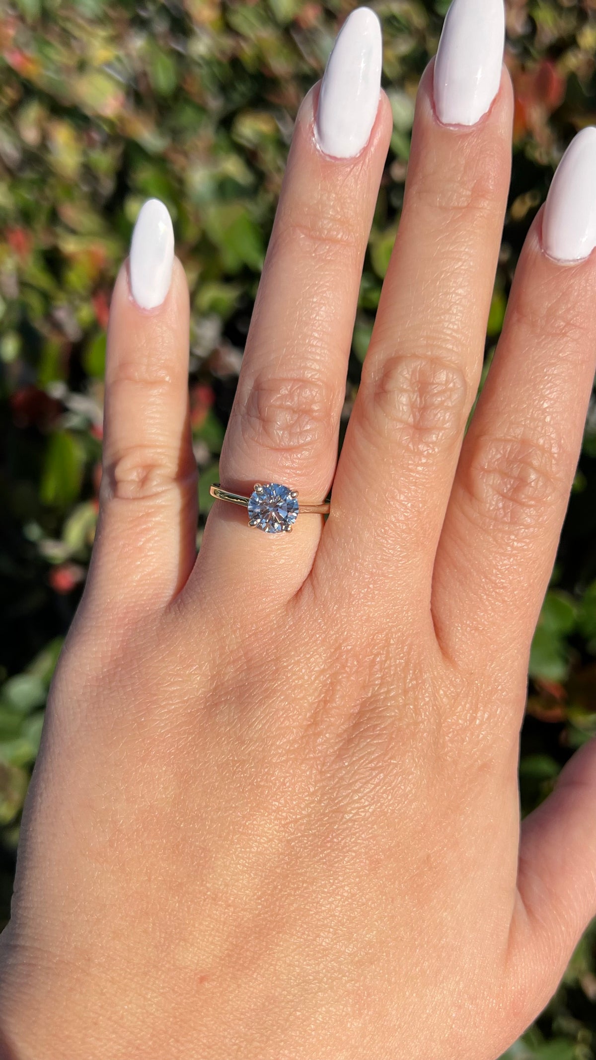 Ava Diamond Bridge 1.58ct E-VS1 Round Cut Lab Grown Diamond Engagement Ring 14K Gold