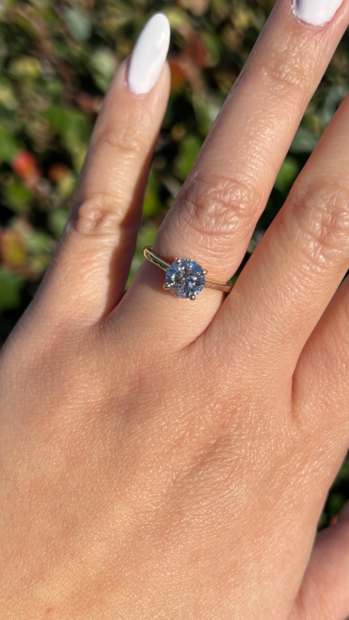 Ava Diamond Bridge 1.58ct E-VS1 Round Cut Lab Grown Diamond Engagement Ring 14K Gold