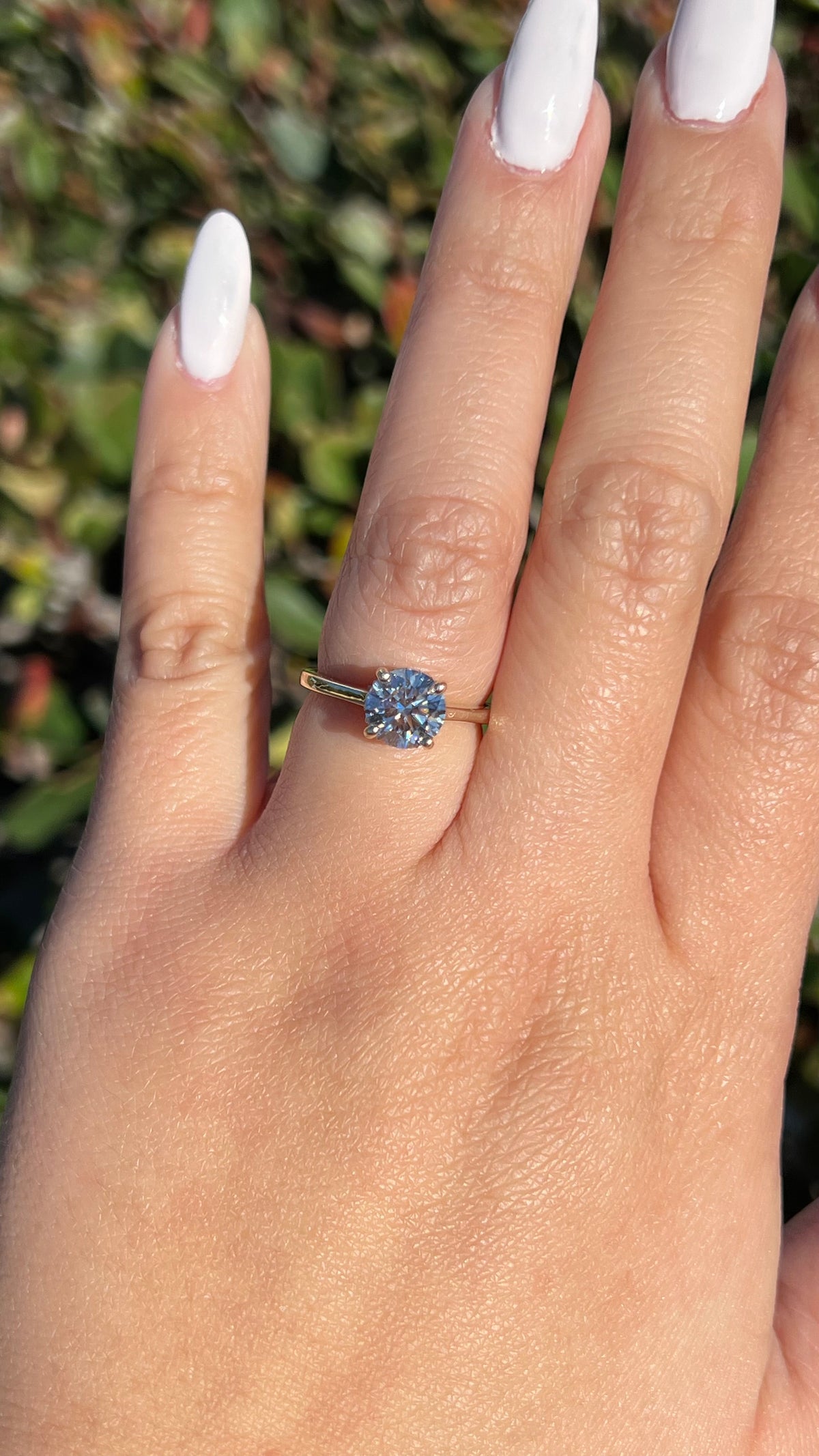 Ava Diamond Bridge 1.58ct E-VS1 Round Cut Lab Grown Diamond Engagement Ring 14K Gold