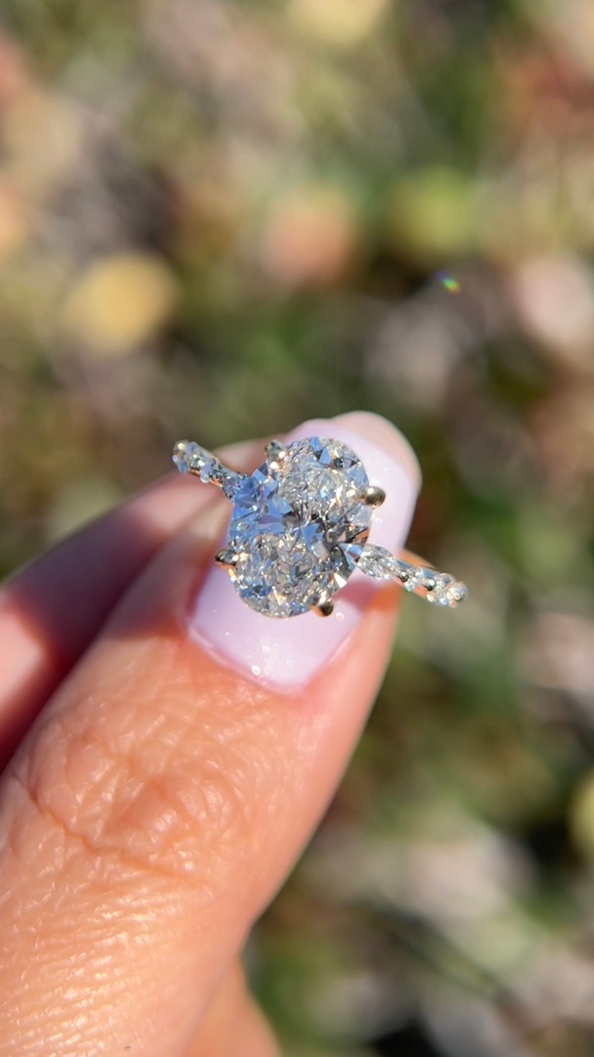 Myra 2.64ct F-VS1 Oval Cut Lab Grown Diamond Engagement Ring 14K Gold