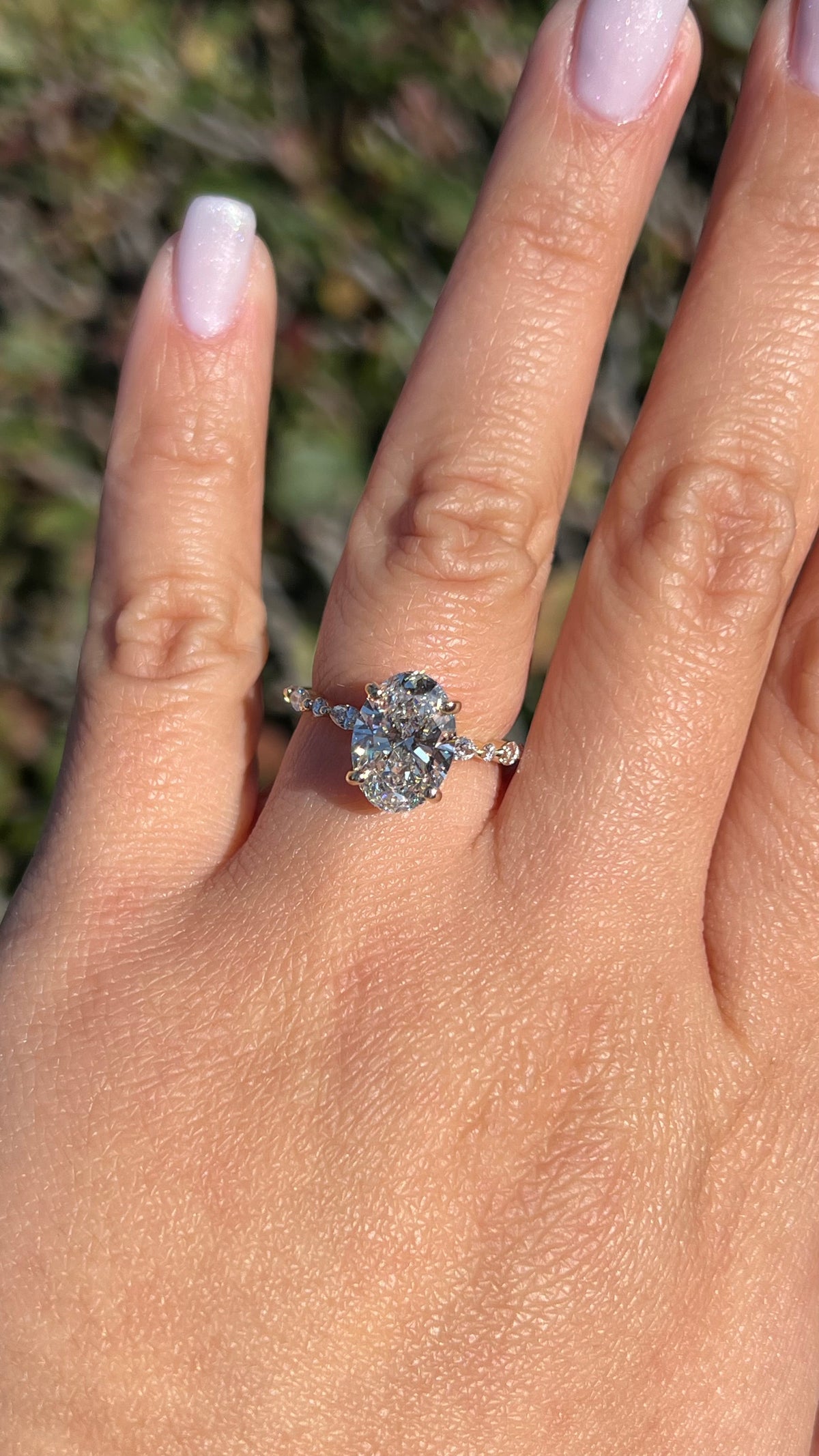 Myra 2.64ct F-VS1 Oval Cut Lab Grown Diamond Engagement Ring 14K Gold