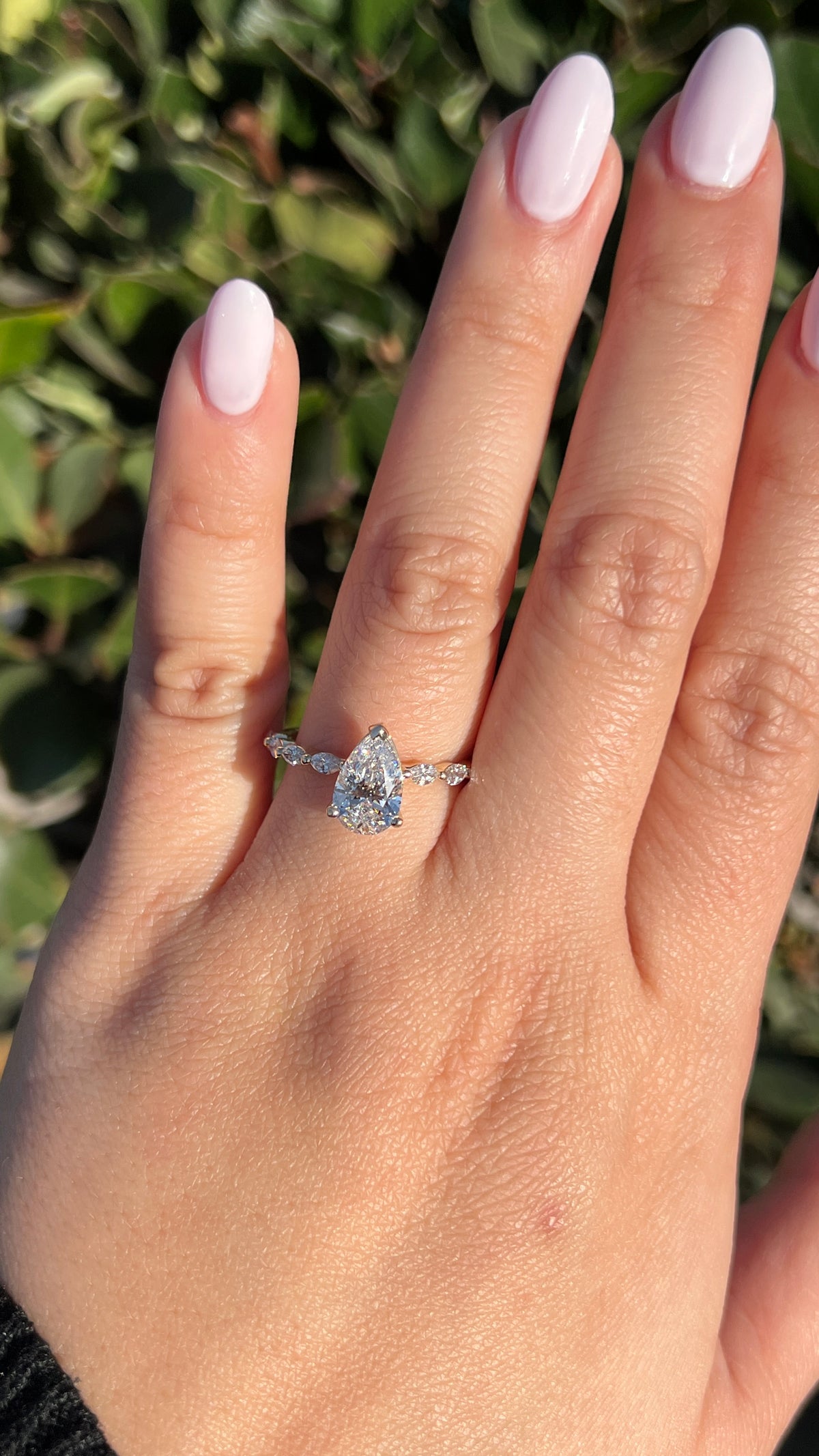 Marli 1.56ct E-VS1 Pear Cut Lab Grown Diamond Engagement Ring 14K Gold