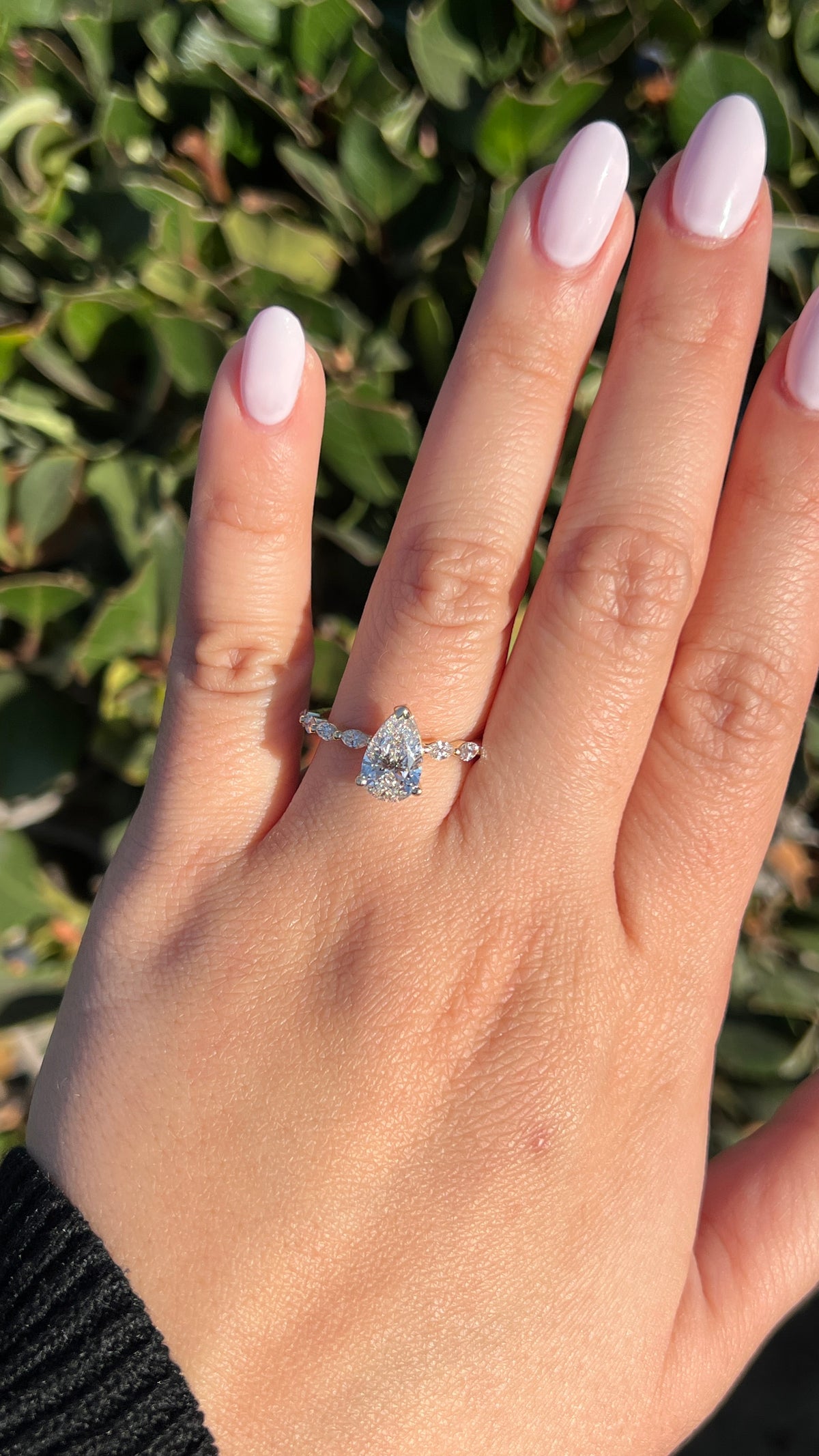 Marli 1.56ct E-VS1 Pear Cut Lab Grown Diamond Engagement Ring 14K Gold