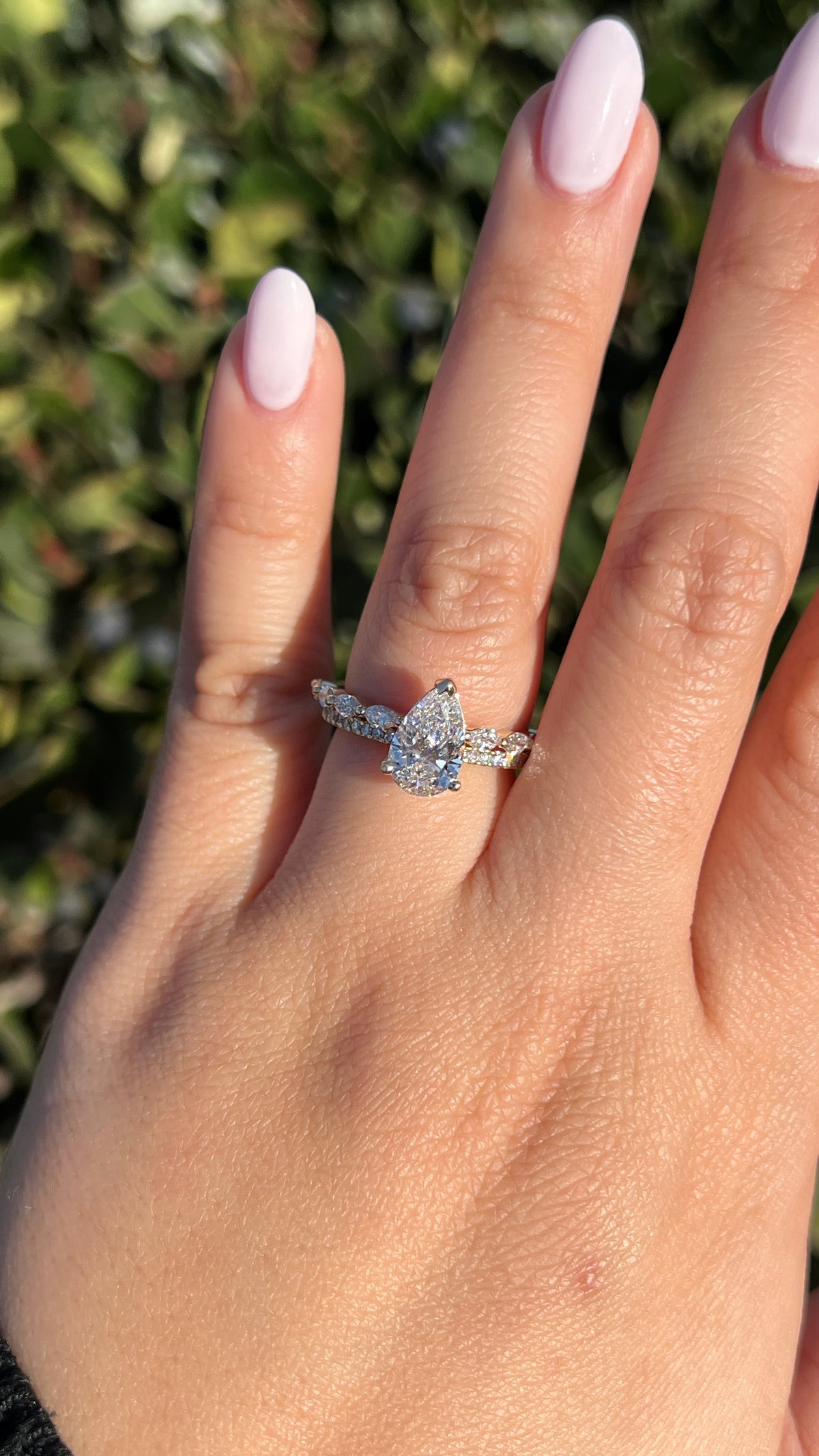 Marli 1.56ct E-VS1 Pear Cut Lab Grown Diamond Engagement Ring 14K Gold