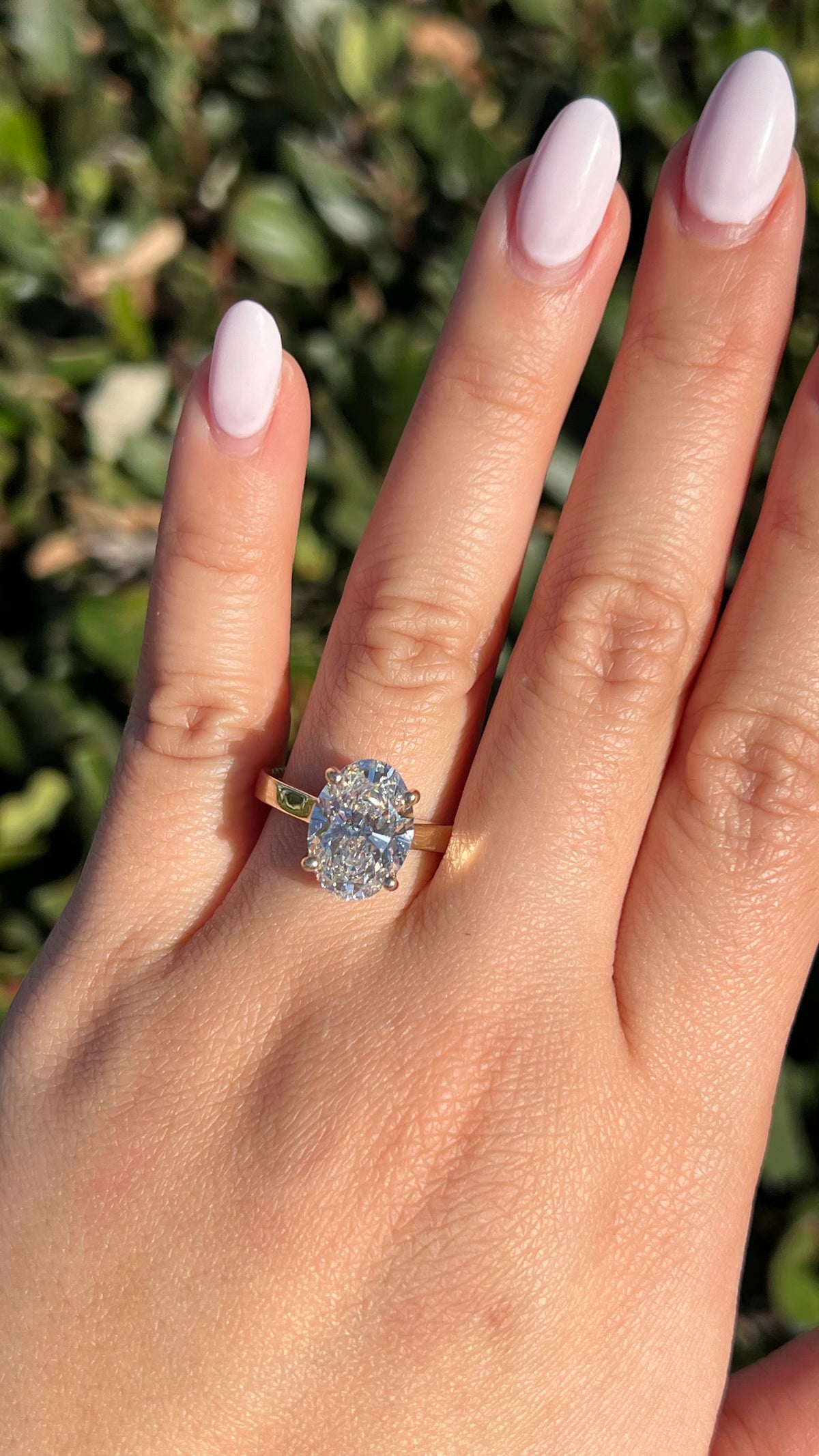 Ashlee 5.03ct F-VS1 Oval Cut Lab Grown Diamond Engagement Ring 14K Gold