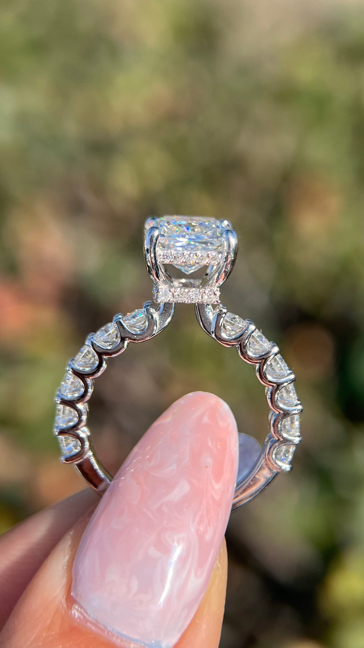 Carli 2.57ct F-VS1 Princess Cut Lab Grown Diamond Engagement Ring 14K Gold