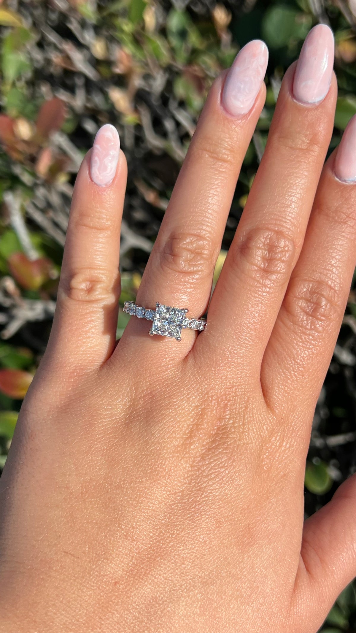 Carli 2.57ct F-VS1 Princess Cut Lab Grown Diamond Engagement Ring 14K Gold