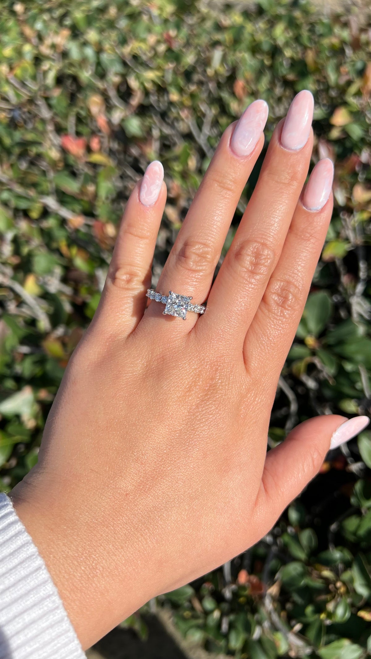 Carli 2.57ct F-VS1 Princess Cut Lab Grown Diamond Engagement Ring 14K Gold