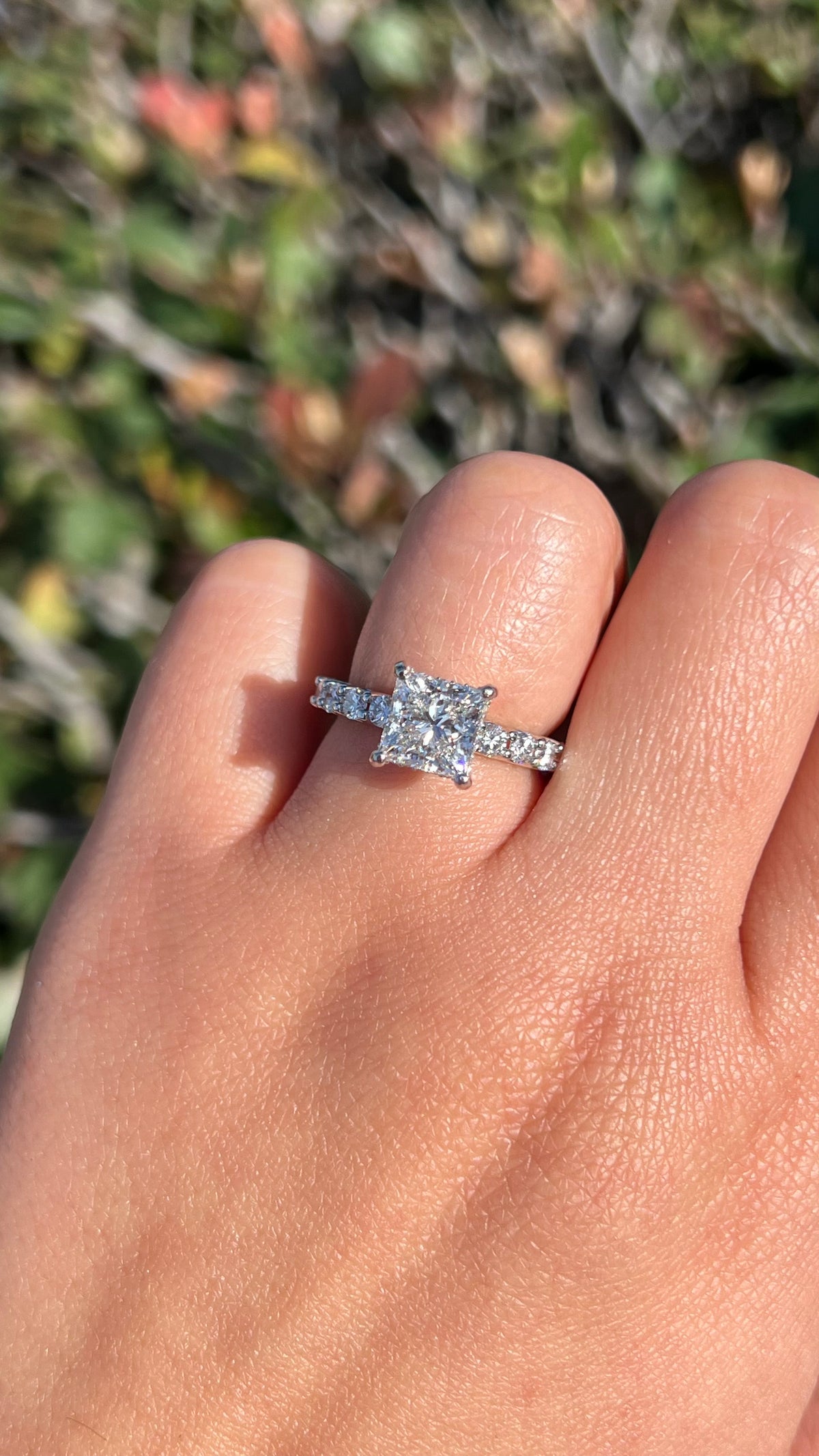 Carli 2.57ct F-VS1 Princess Cut Lab Grown Diamond Engagement Ring 14K Gold