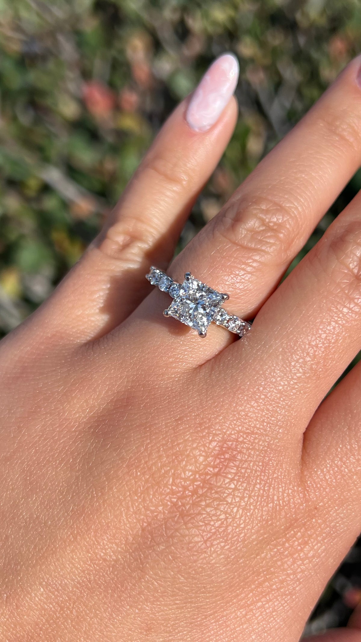 Carli 2.57ct F-VS1 Princess Cut Lab Grown Diamond Engagement Ring 14K Gold