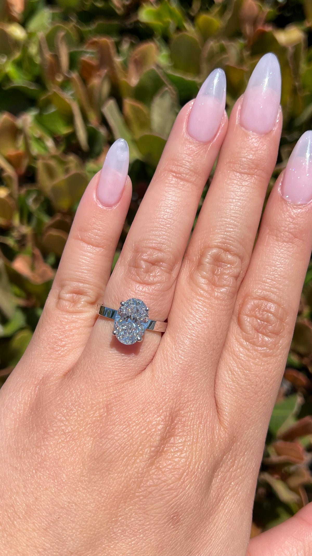 Andrea 3.10ct E-VS1 Oval Cut Lab Grown Diamond Engagement Ring 14K Gold