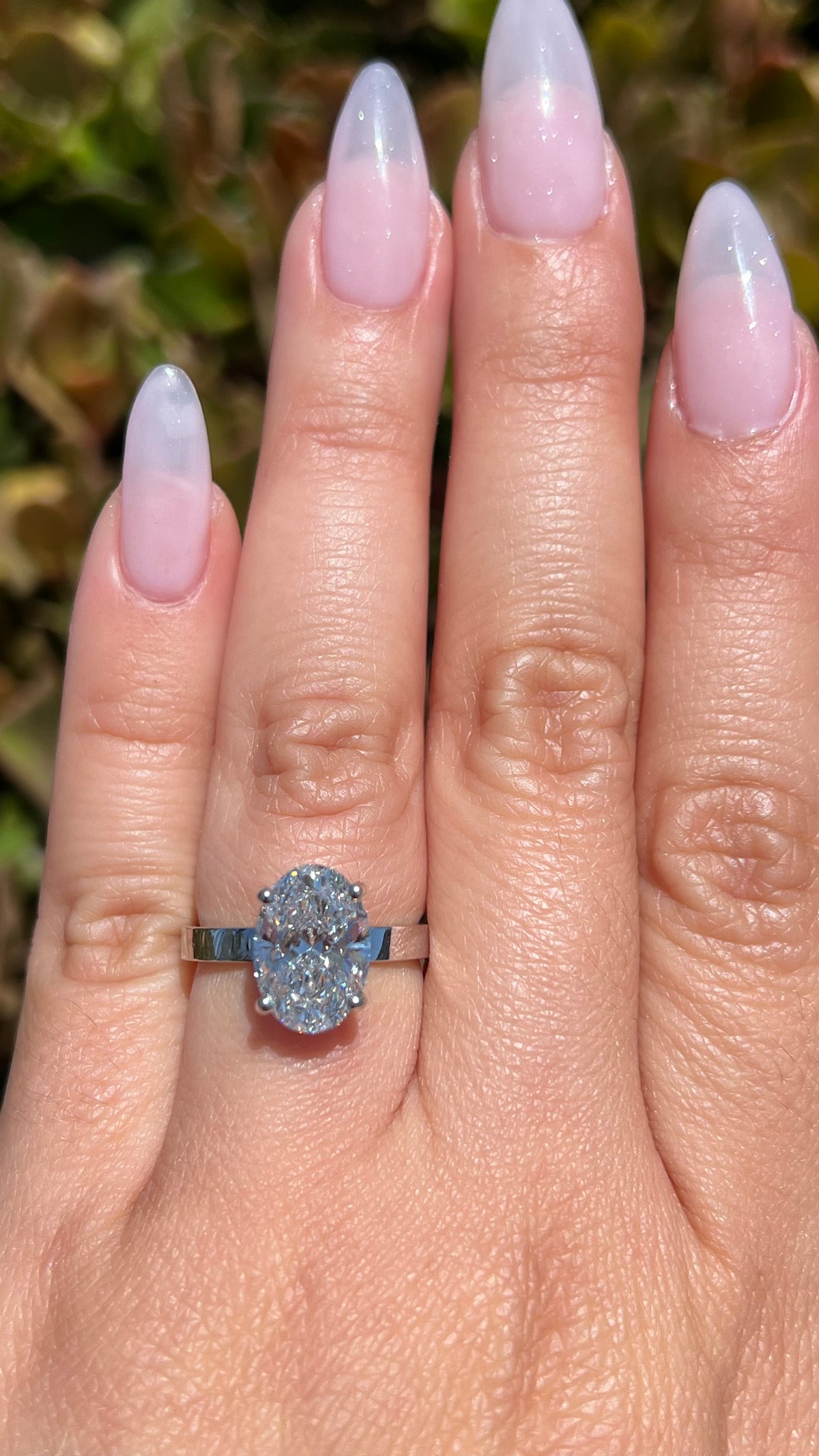 Andrea 3.10ct E-VS1 Oval Cut Lab Grown Diamond Engagement Ring 14K Gold