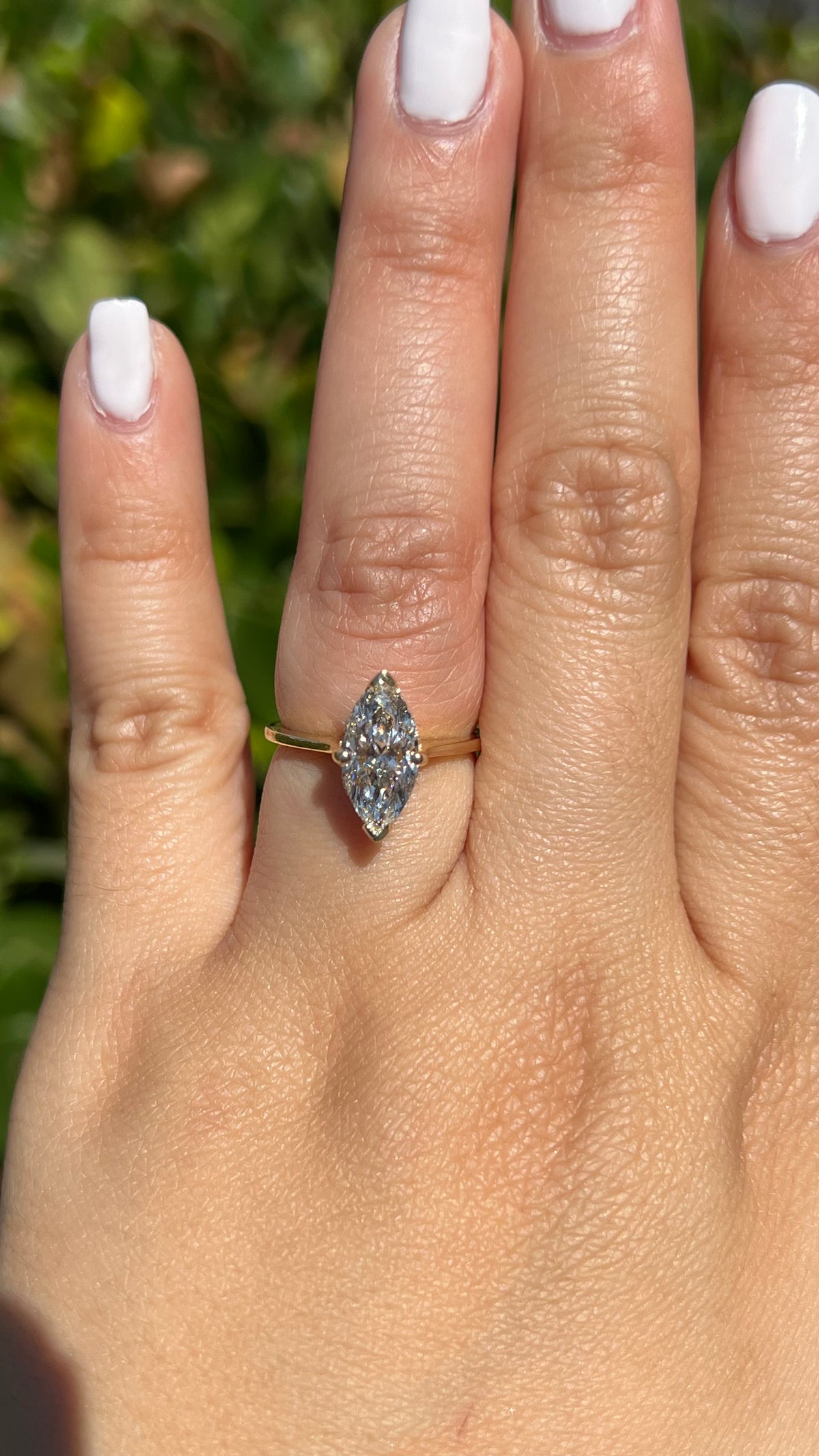 Ava 1.59ct E-VS1 Marquise Cut Lab Grown Diamond Engagement Ring 14K Gold