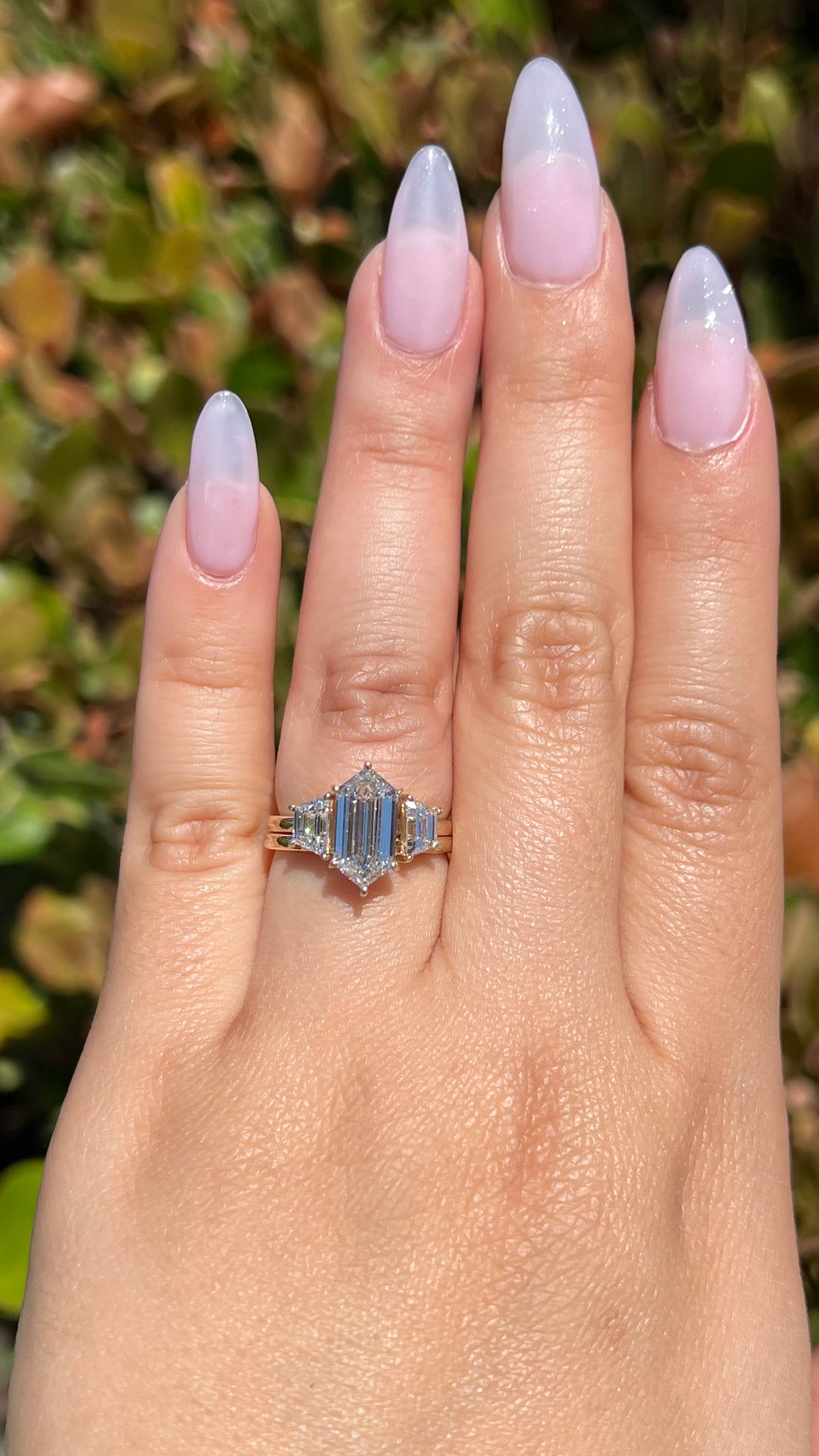 Evie 2.28ct E-VS1 Hexagon Cut Lab Grown Diamond Engagement Ring 14K Gold