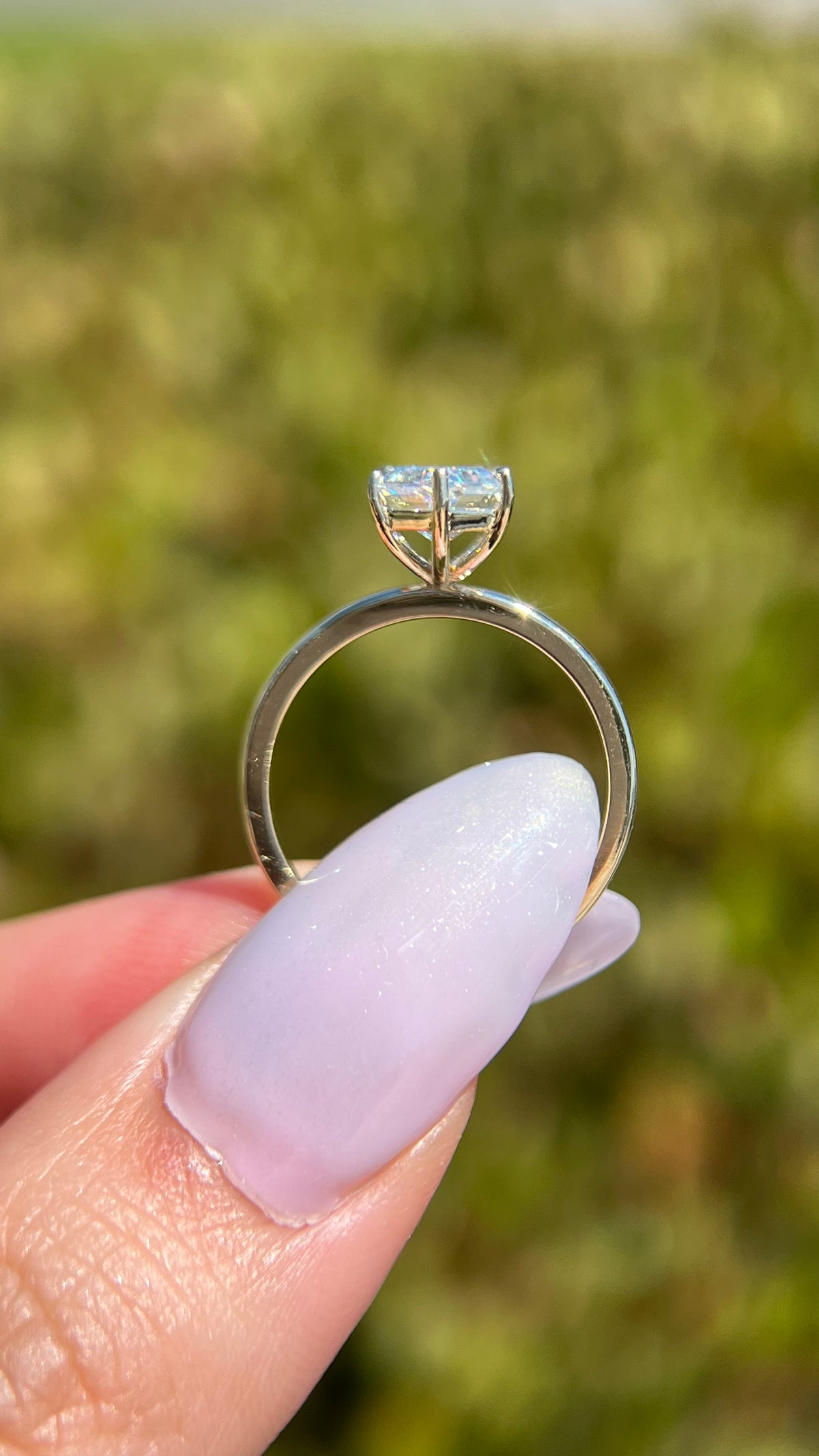 Evie 2.28ct E-VS1 Hexagon Cut Lab Grown Diamond Engagement Ring 14K Gold