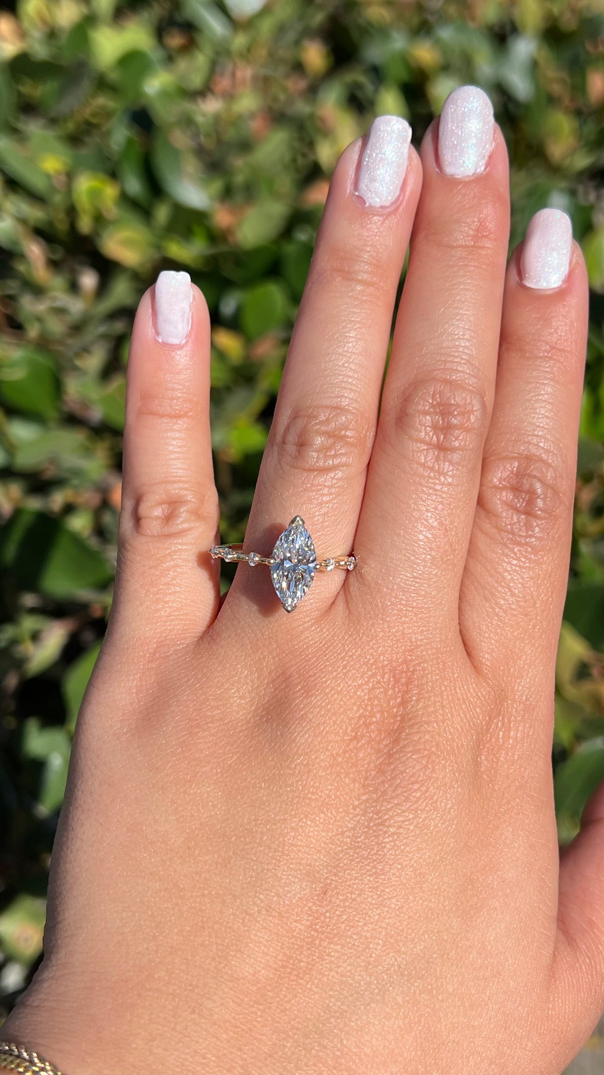 Belle 2.09ct E-VS1 Marquise Cut Lab Grown Diamond Engagement Ring 14K Gold