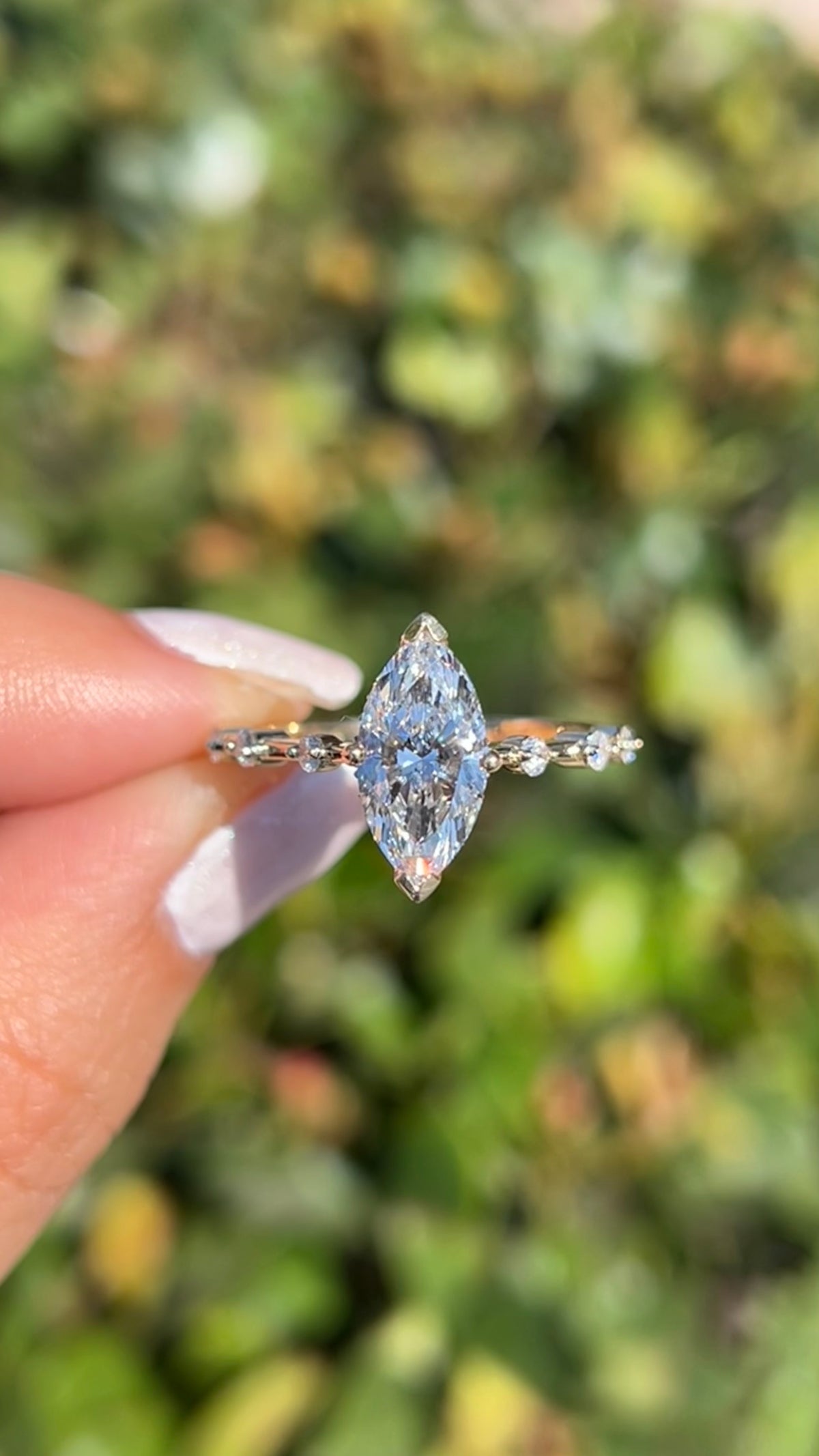 Belle 2.09ct E-VS1 Marquise Cut Lab Grown Diamond Engagement Ring 14K Gold