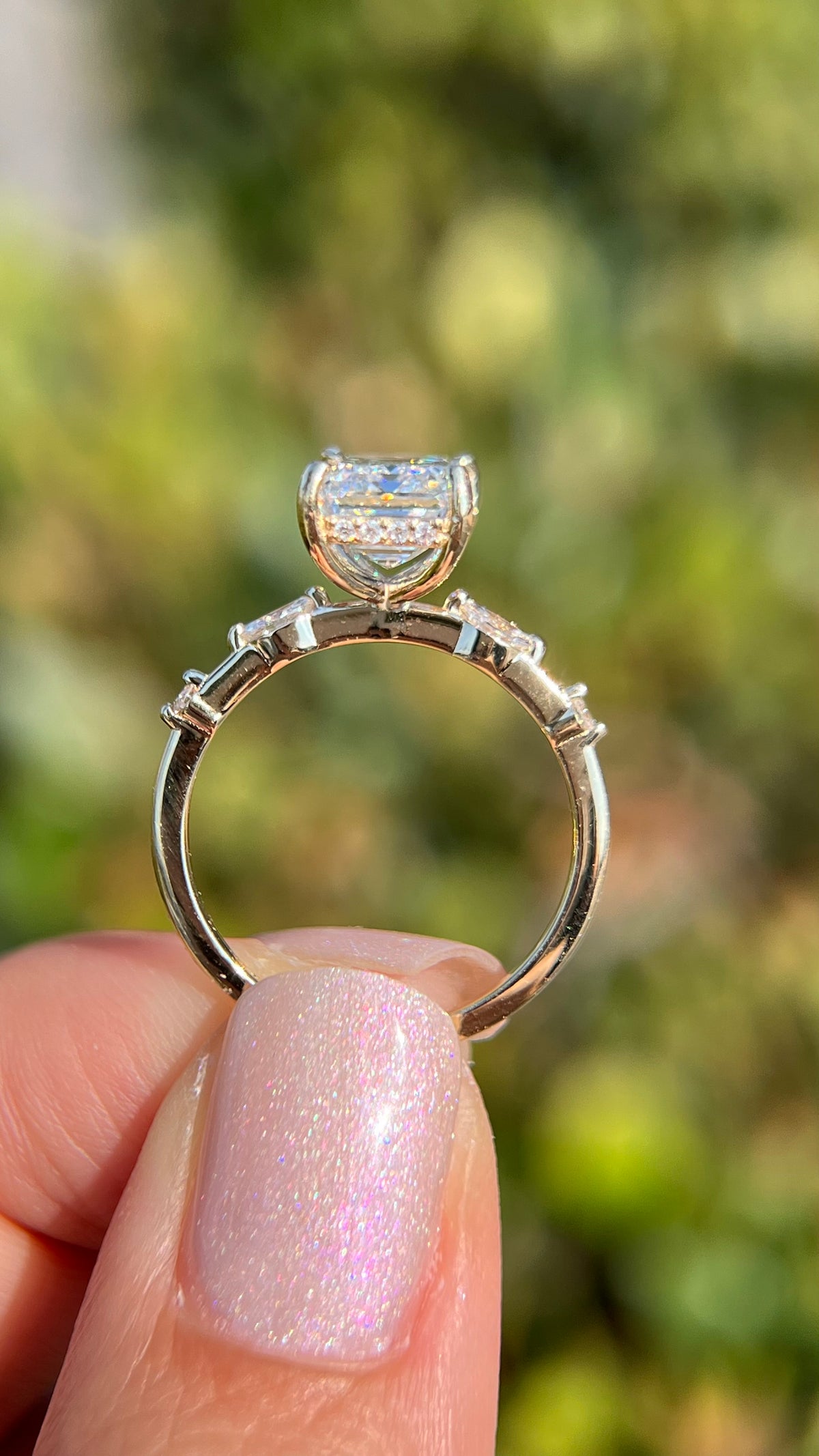 Maeve 2.82ct E-VS1 Emerald Cut Lab Grown Diamond Engagement Ring 14K Gold