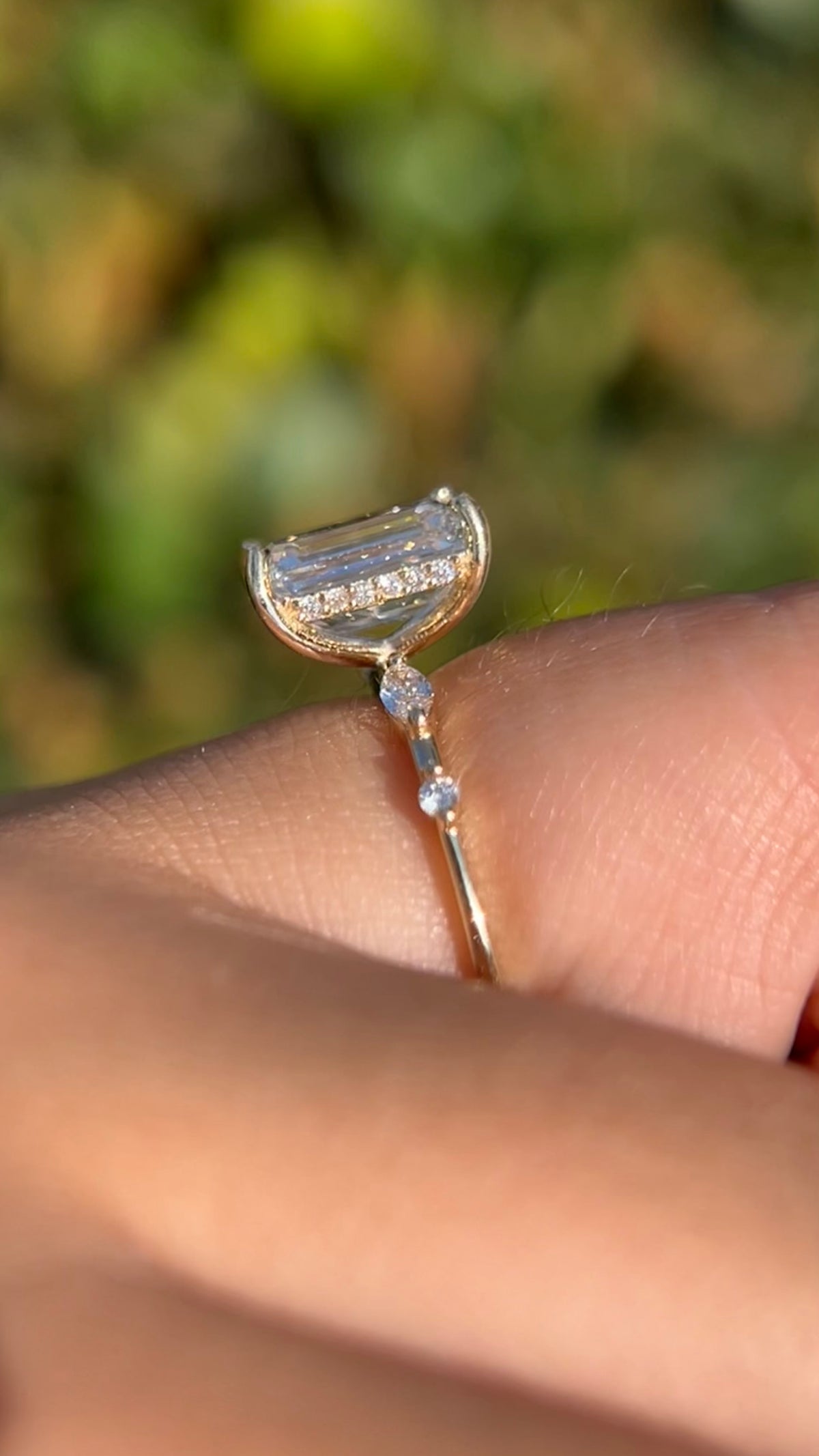 Maeve 2.82ct E-VS1 Emerald Cut Lab Grown Diamond Engagement Ring 14K Gold