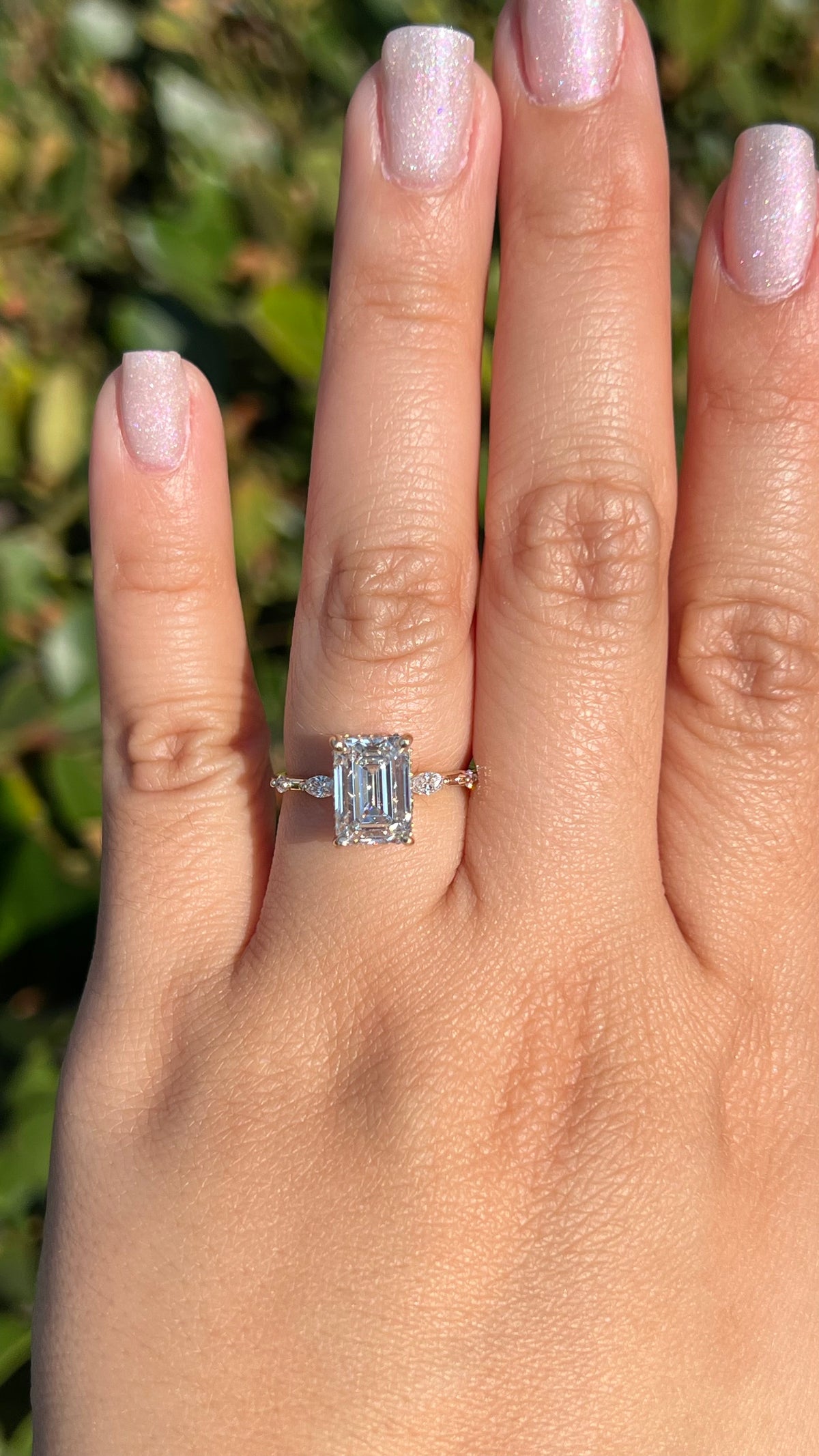 Maeve 2.82ct E-VS1 Emerald Cut Lab Grown Diamond Engagement Ring 14K Gold