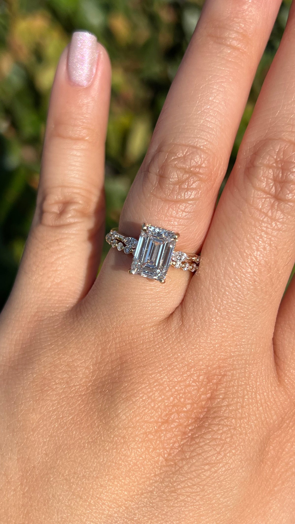 Maeve 2.82ct E-VS1 Emerald Cut Lab Grown Diamond Engagement Ring 14K Gold