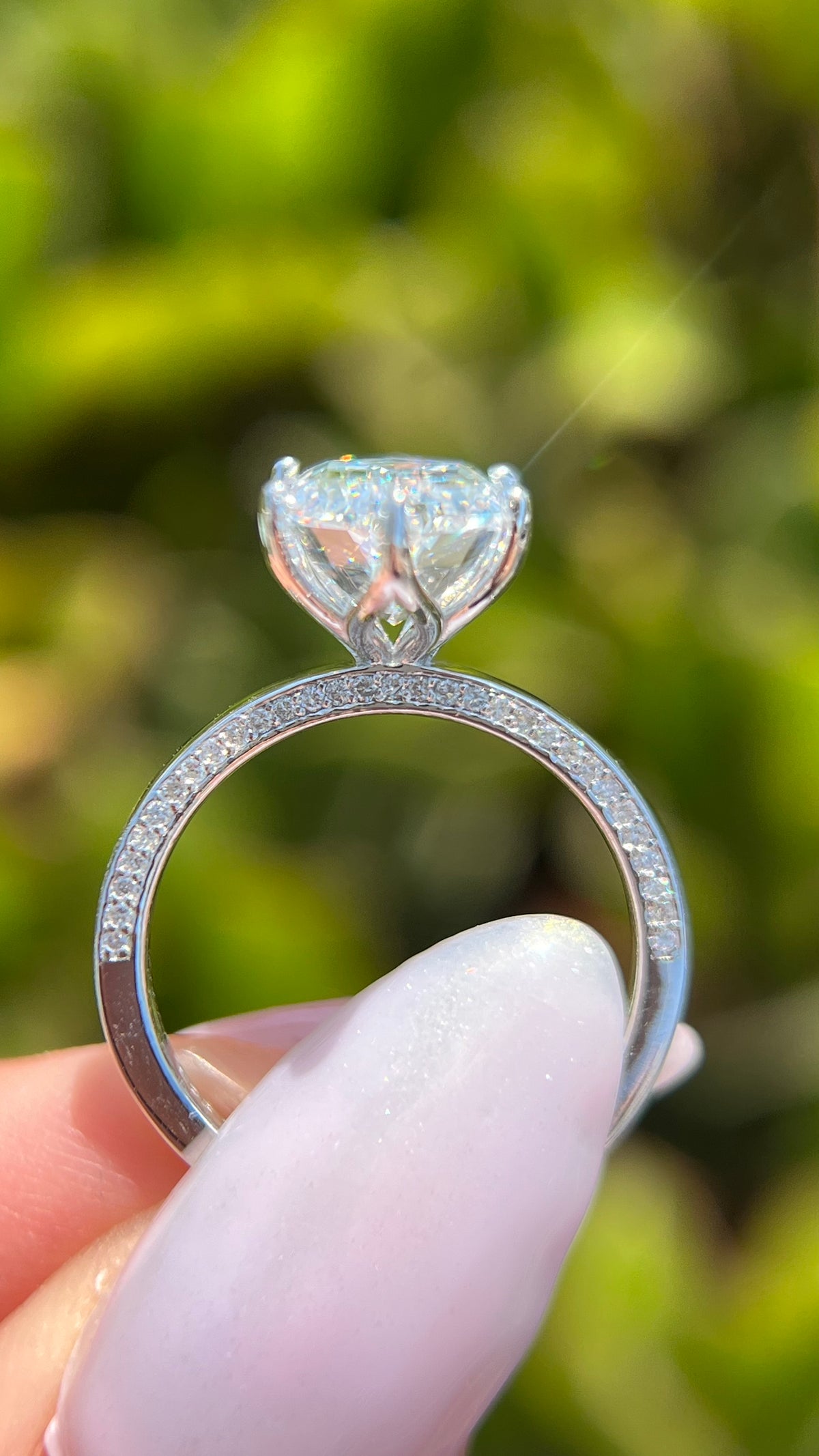 Angie 4.30ct E-VS1 Hexagon Cut Lab Grown Diamond Engagement Ring 14K Gold