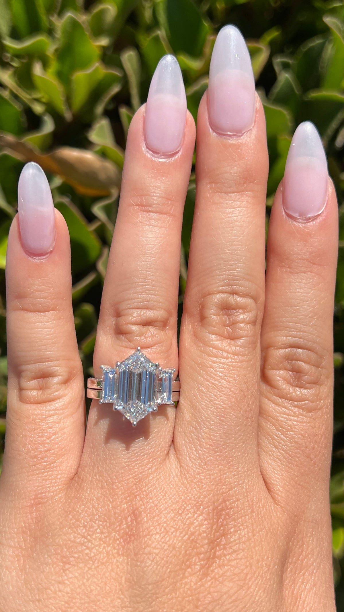 Angie 4.30ct E-VS1 Hexagon Cut Lab Grown Diamond Engagement Ring 14K Gold