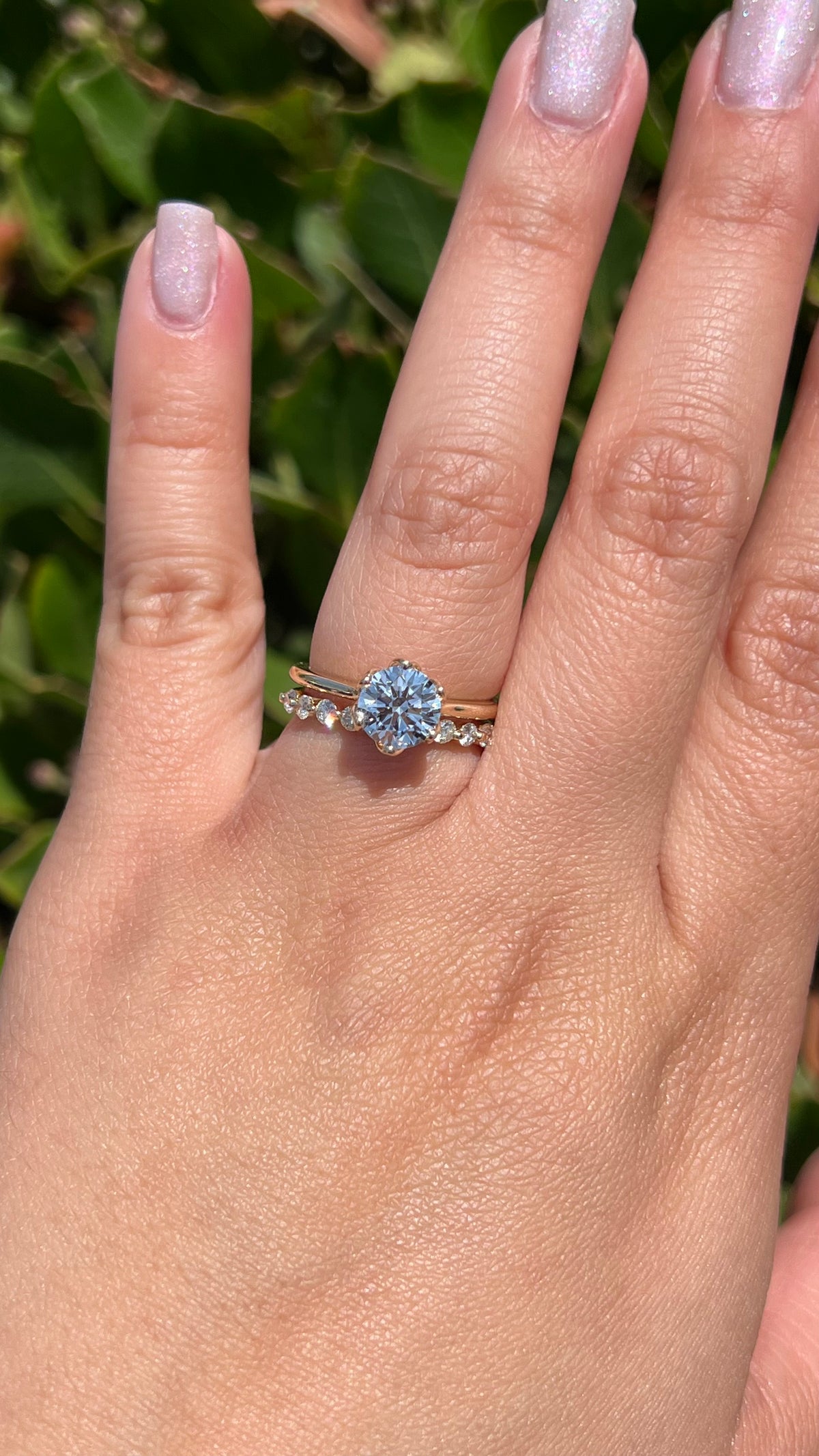 Ivy Tulip Prongs 1.41ct E-VS1 Round Cut Lab Grown Diamond Engagement Ring 14K Gold