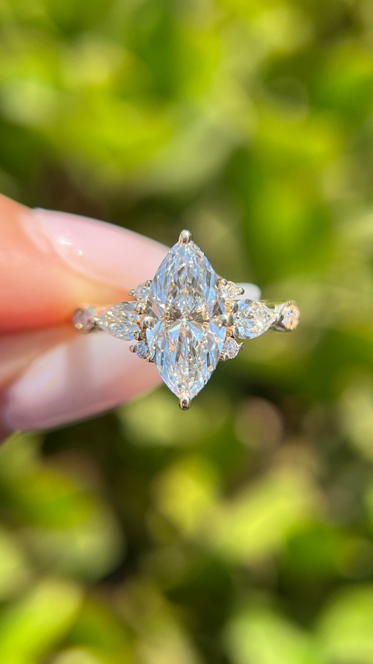 Paula 2.09ct E-VS1 Marquise Cut Lab Grown Diamond Engagement Ring 14K Yellow Gold