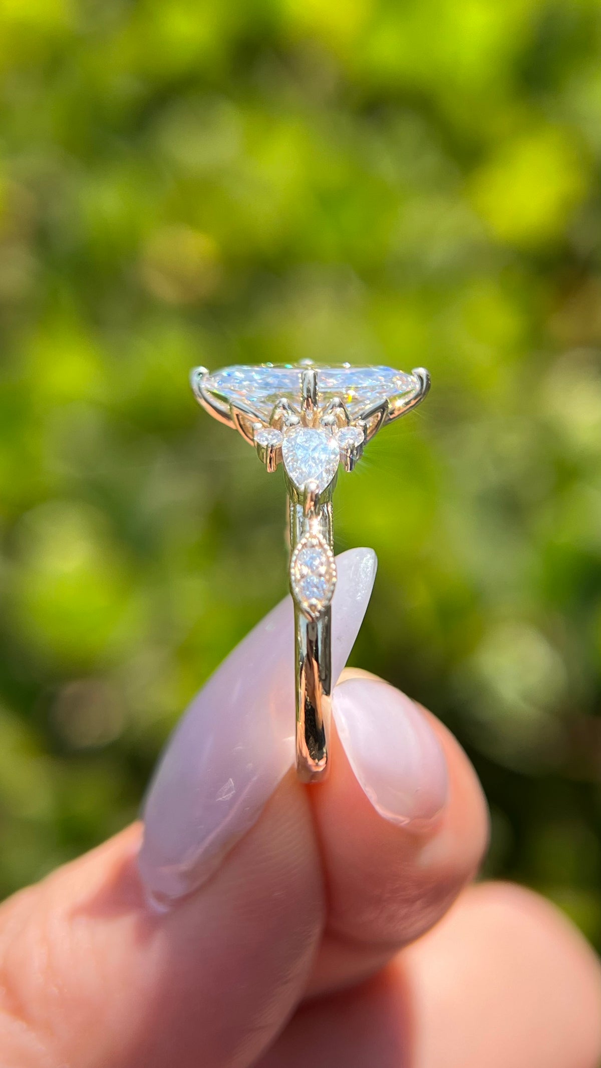 Paula 2.09ct E-VS1 Marquise Cut Lab Grown Diamond Engagement Ring 14K Yellow Gold