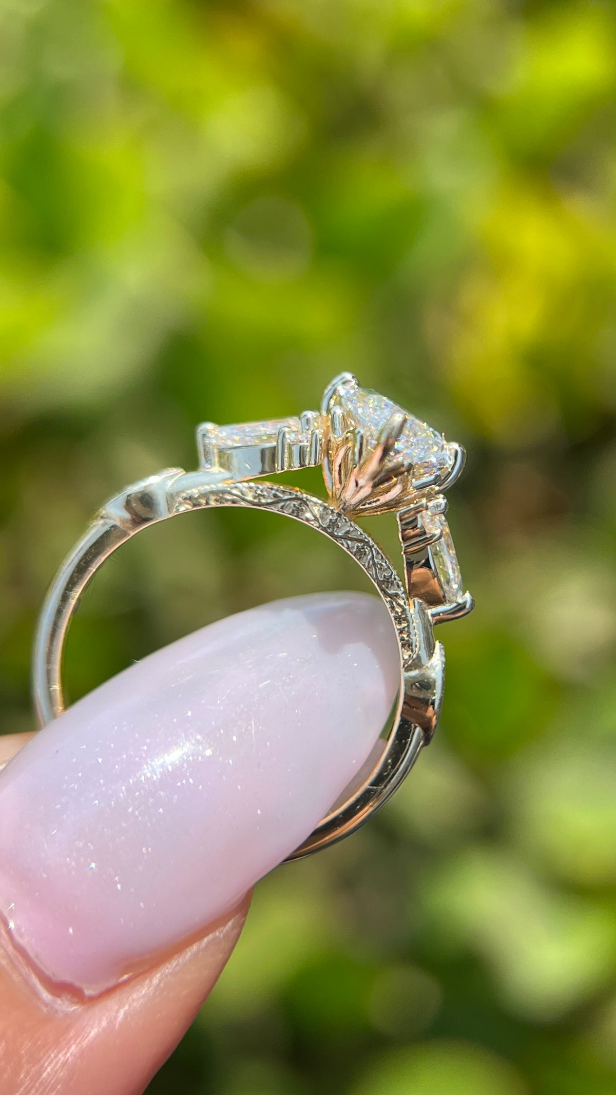 Paula 2.09ct E-VS1 Marquise Cut Lab Grown Diamond Engagement Ring 14K Yellow Gold