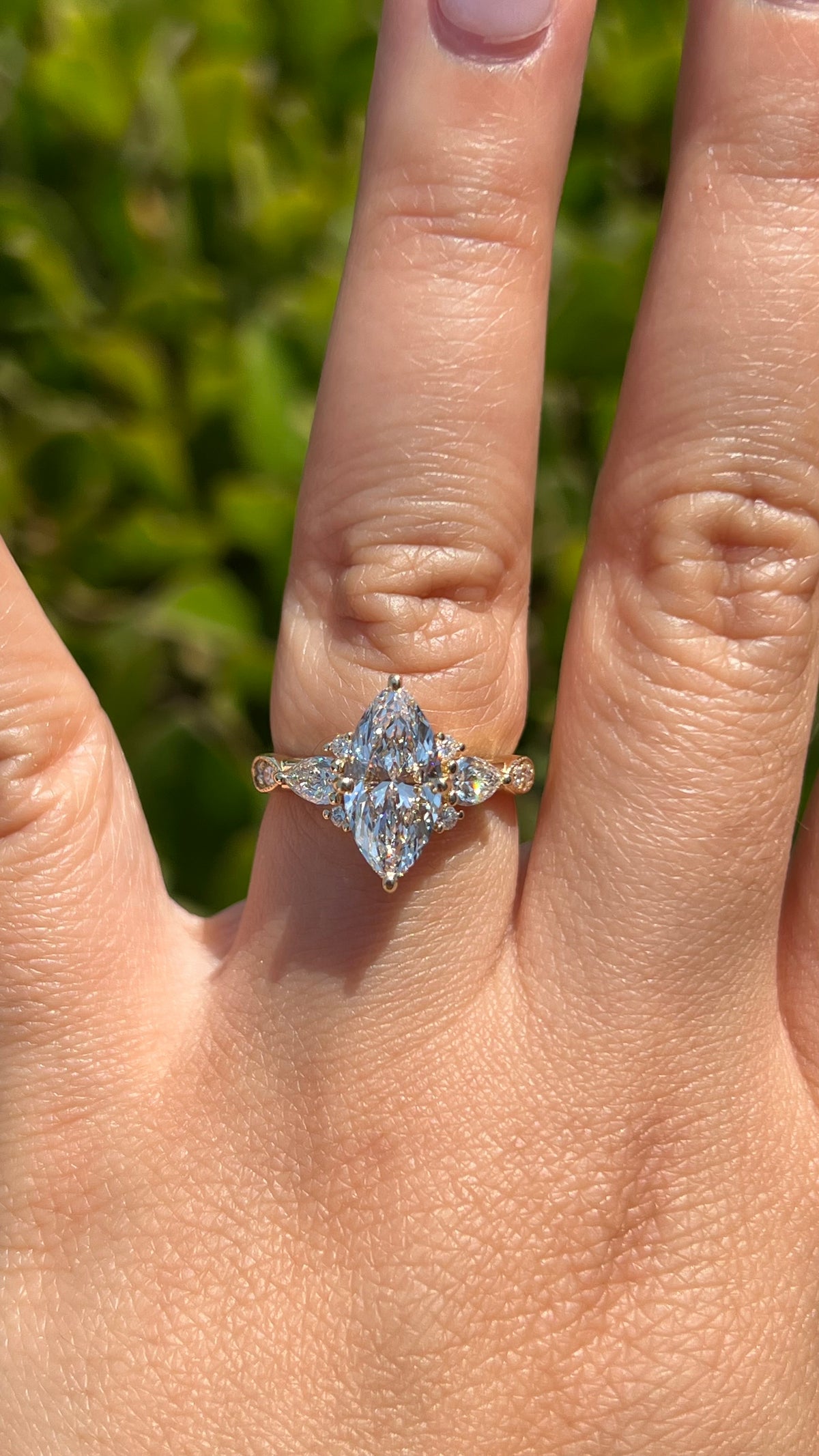 Paula 2.09ct E-VS1 Marquise Cut Lab Grown Diamond Engagement Ring 14K Yellow Gold