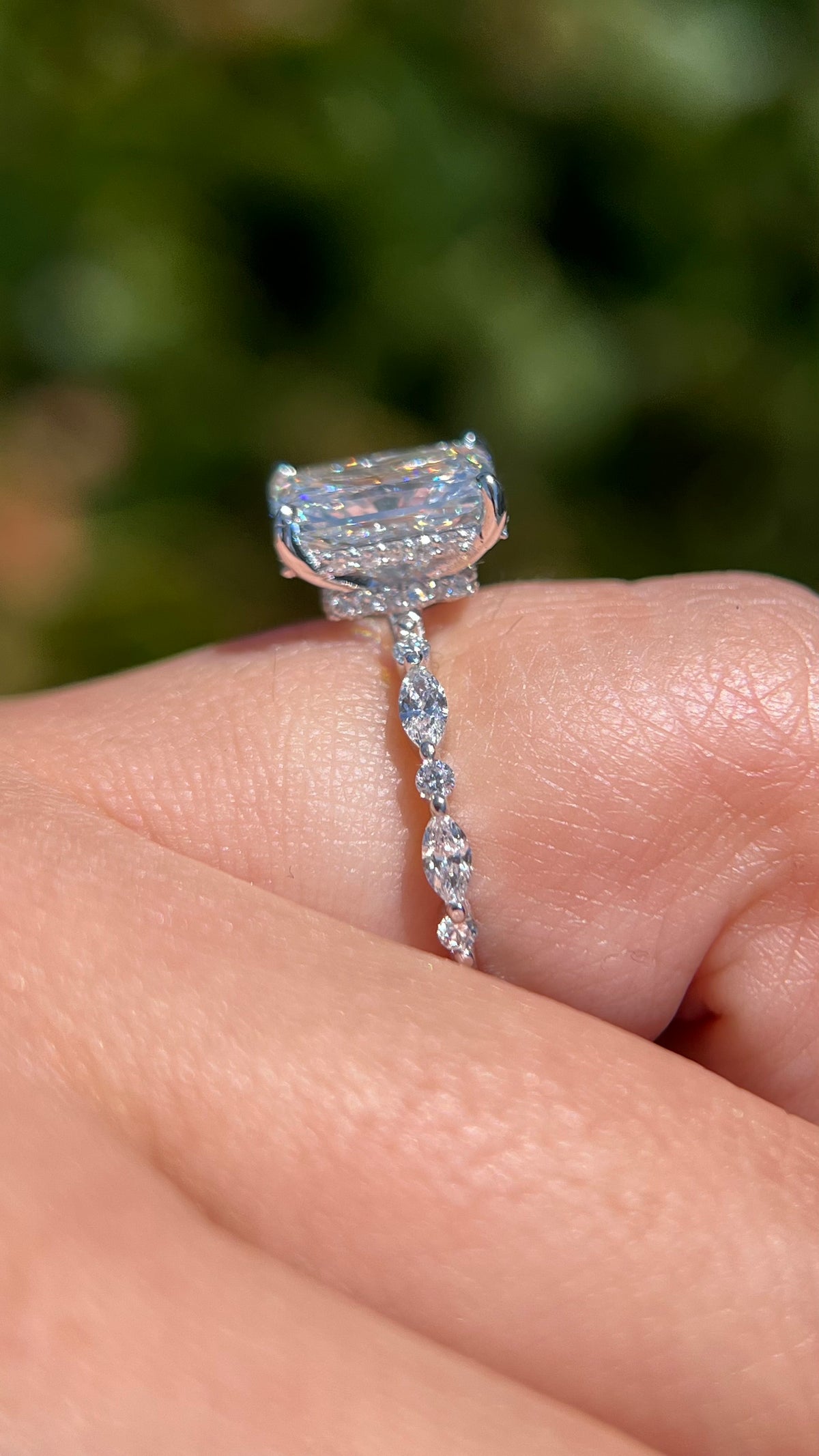 Mari 2.06ct E-VVS2 Radiant Cut Lab Grown Diamond Engagement Ring 14K Gold