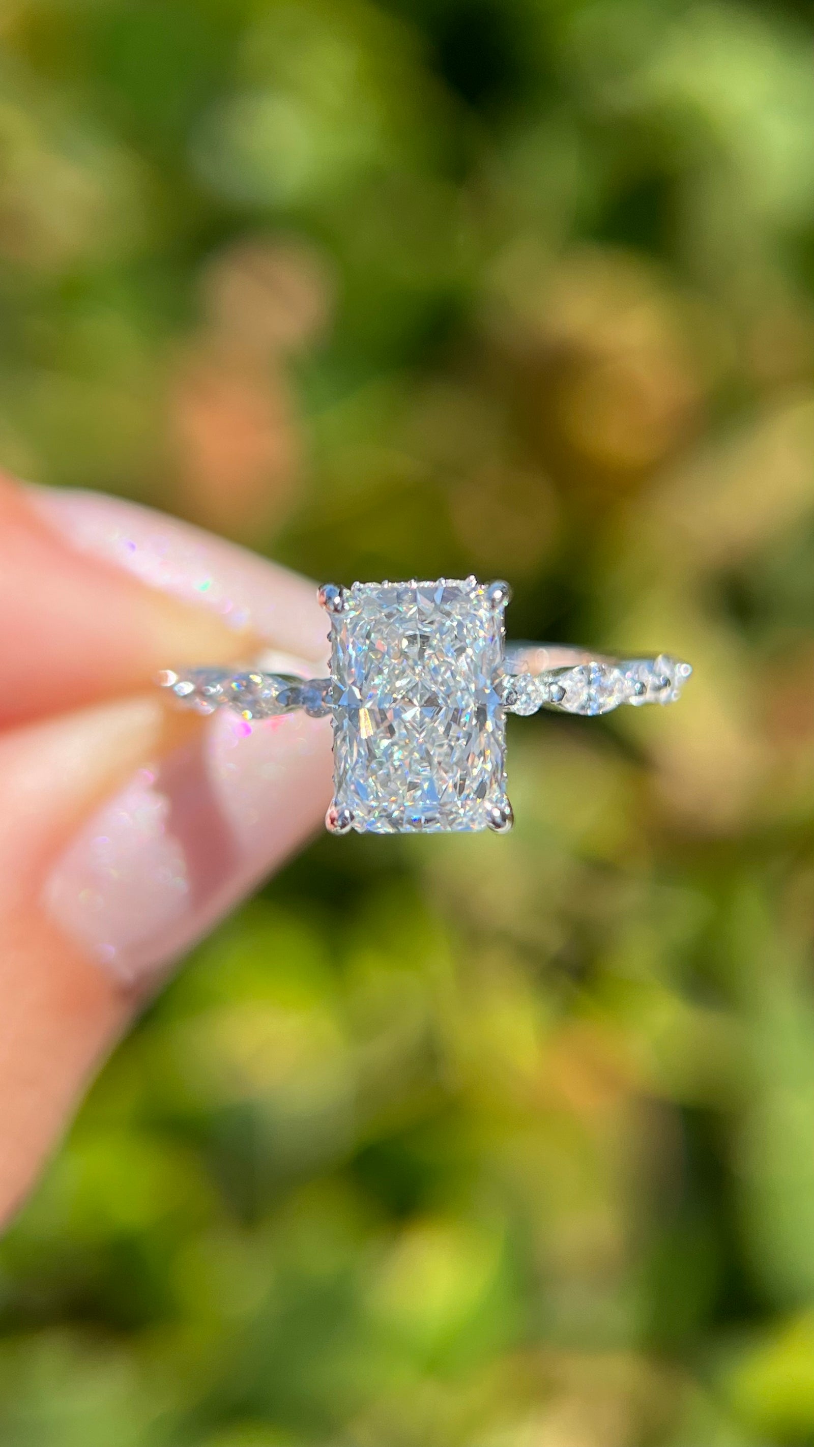 Mari 2.06ct E-VVS2 Radiant Cut Lab Grown Diamond Engagement Ring 14K Gold