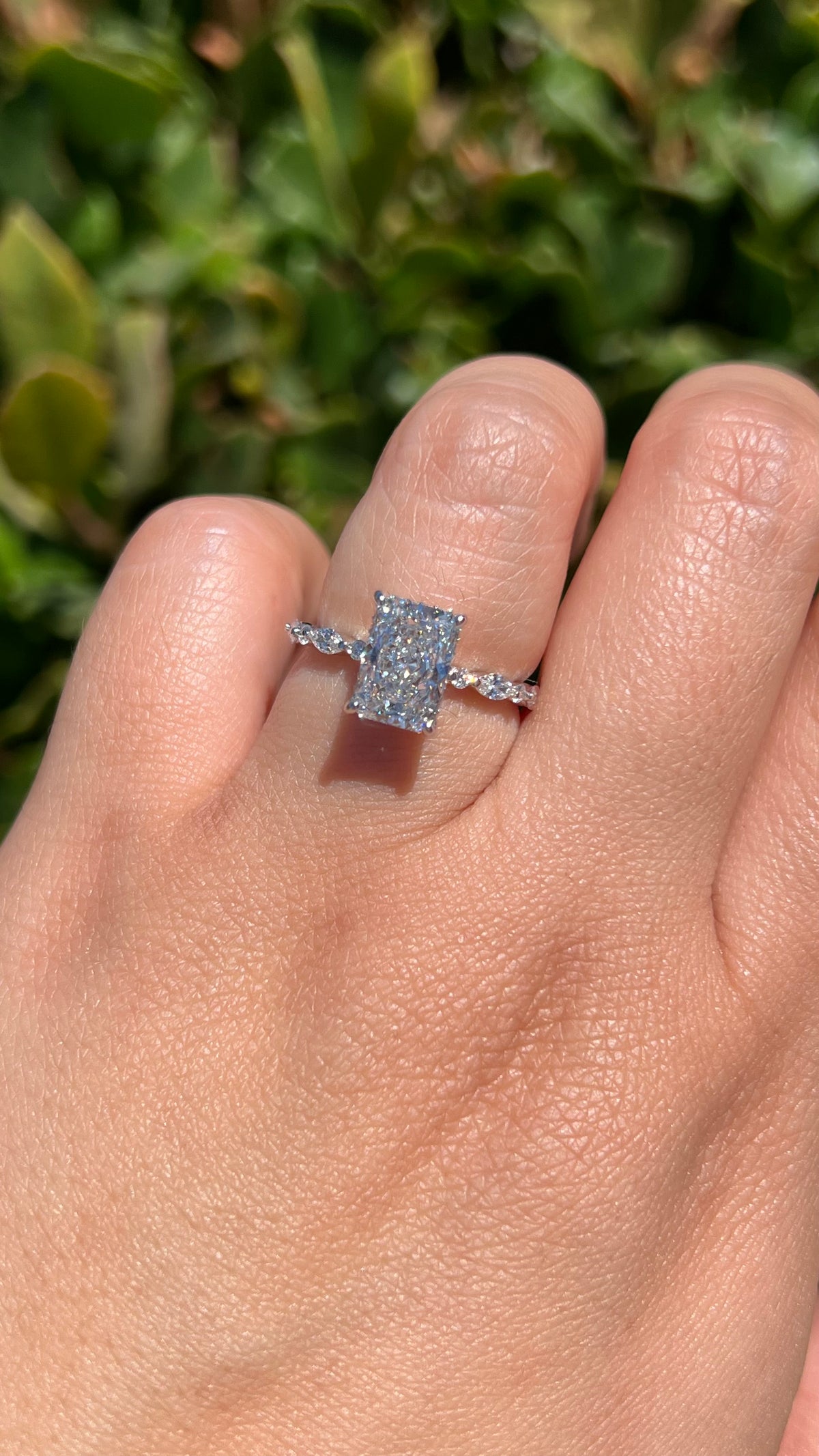 Mari 2.06ct E-VVS2 Radiant Cut Lab Grown Diamond Engagement Ring 14K Gold