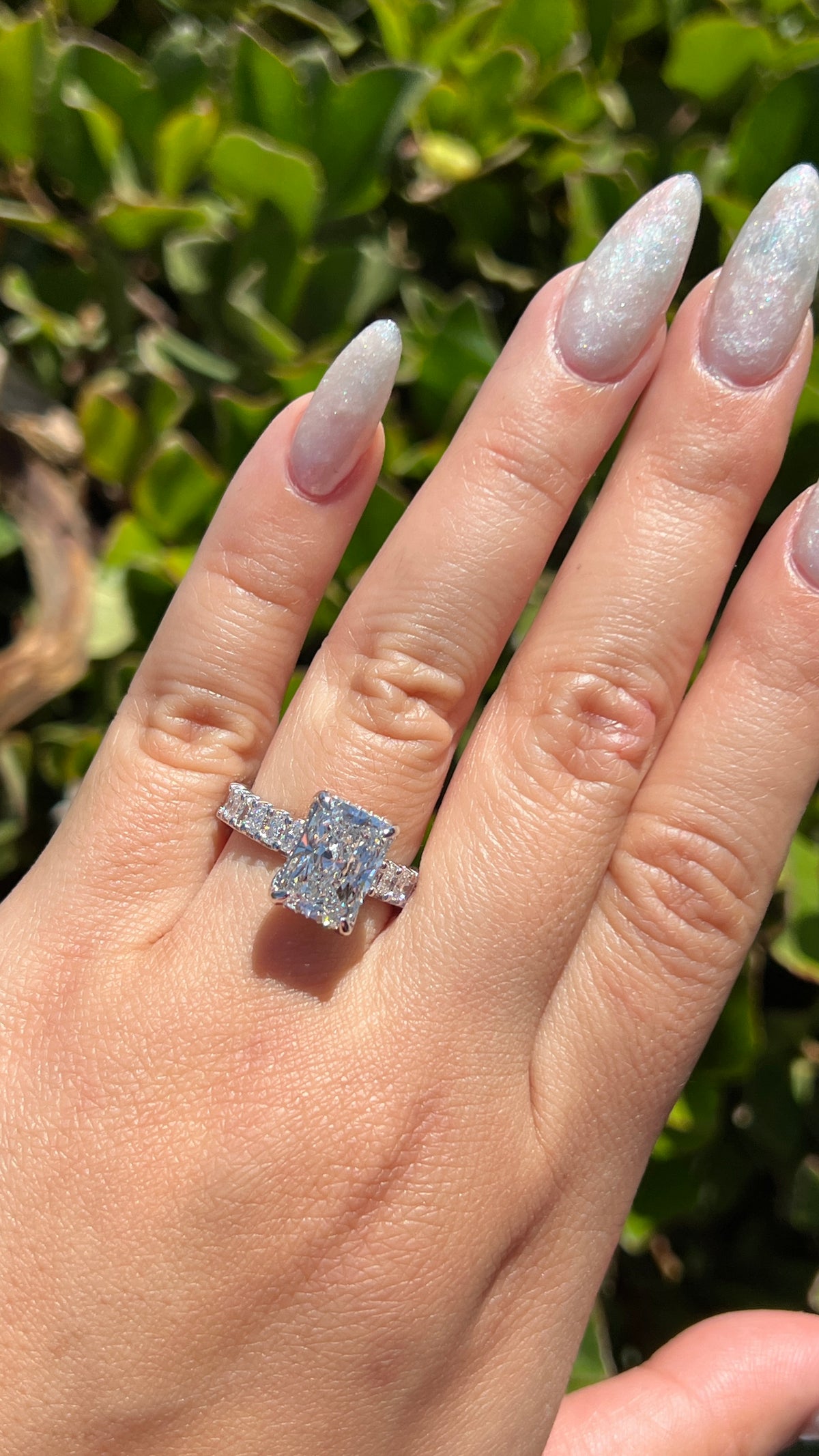 Rosie 4.03ct E-VS1 Radiant Cut Lab Grown Diamond Engagement Ring 14K Gold