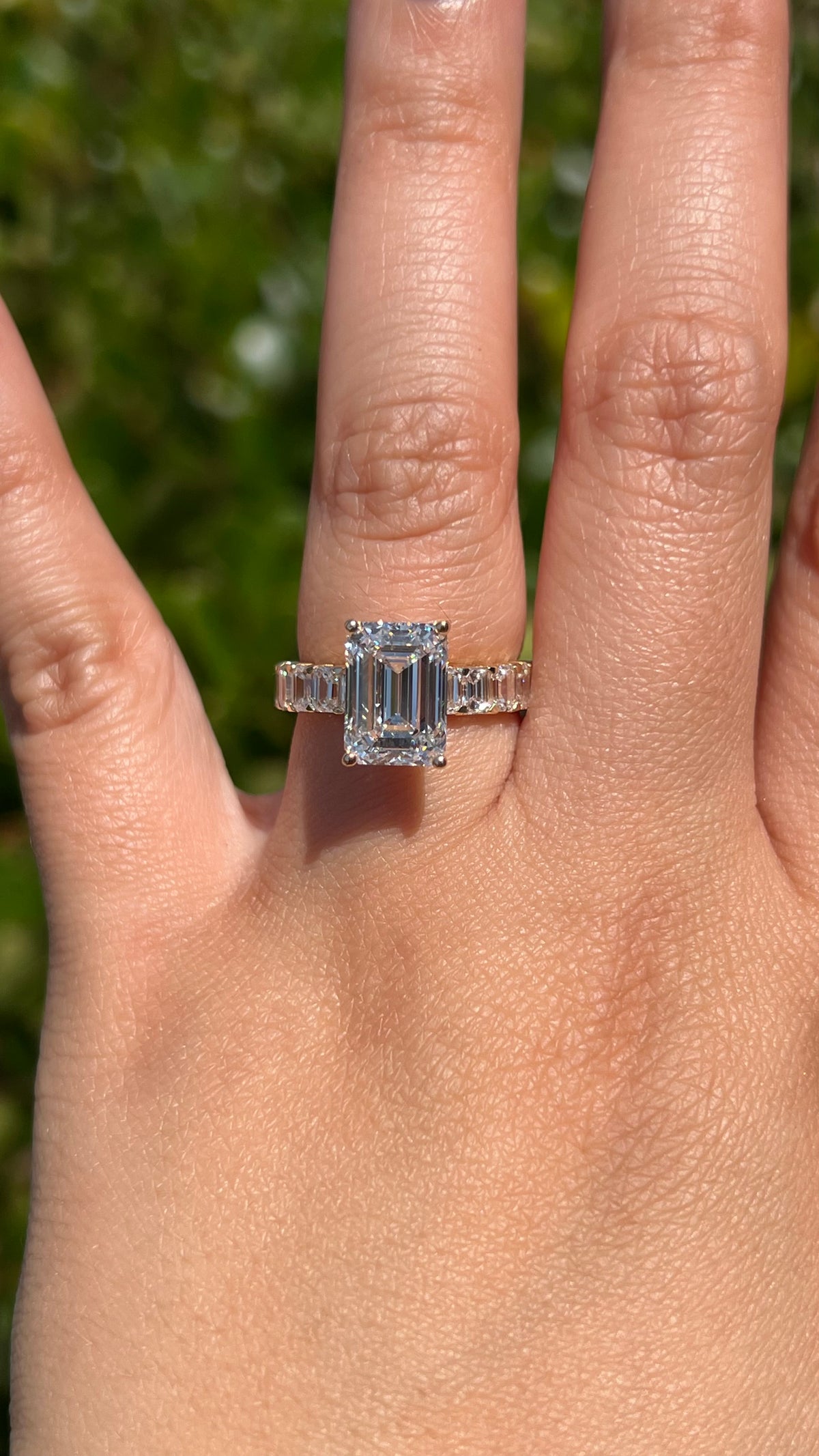 Ember 4.03ct E-VS1 Emerald Cut Lab Grown Diamond Engagement Ring 14K Gold