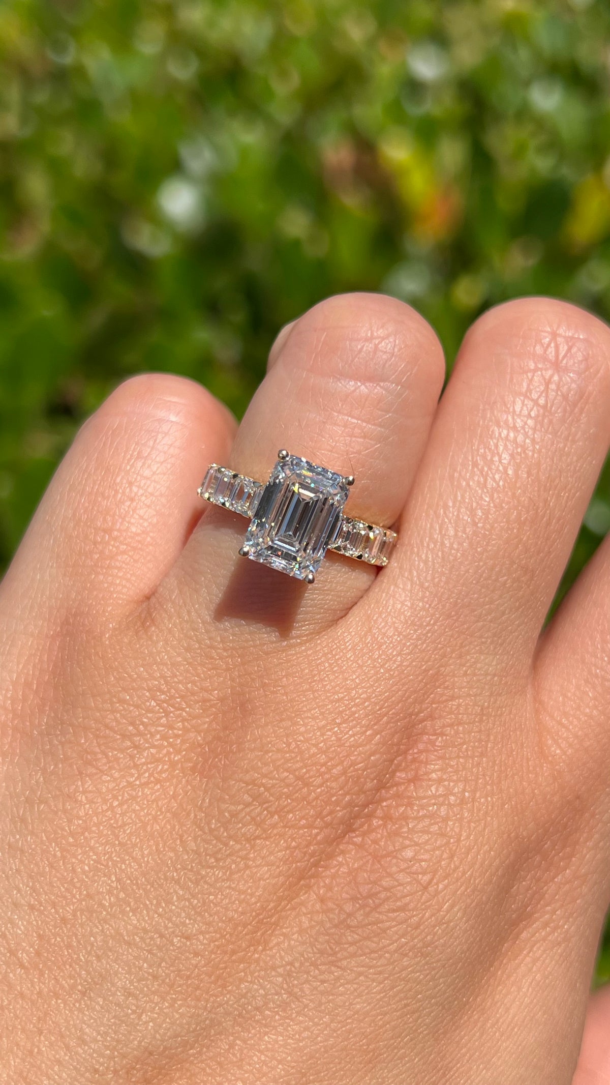 Ember 4.03ct E-VS1 Emerald Cut Lab Grown Diamond Engagement Ring 14K Gold