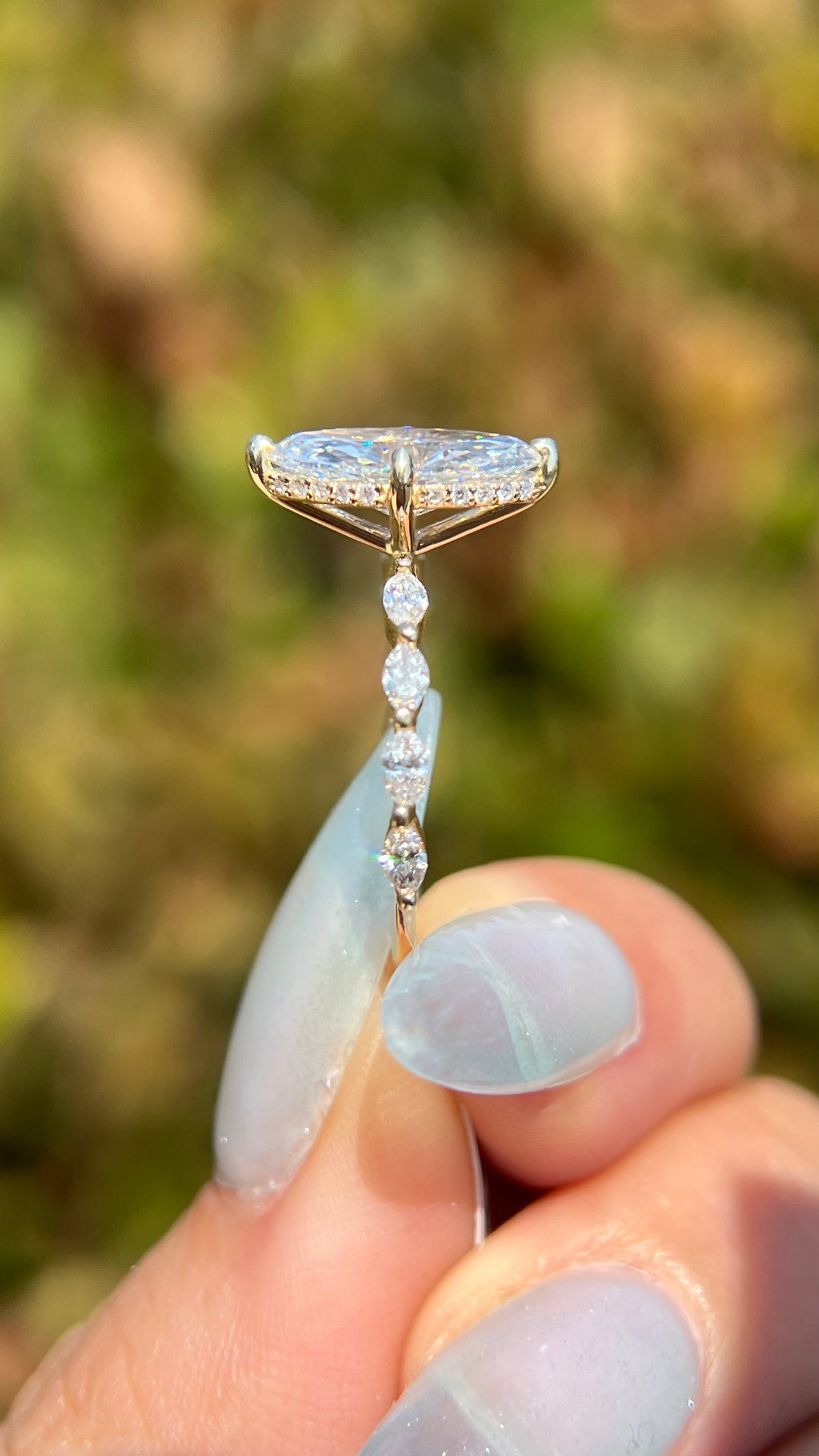 Marli 1.88ct E-VS1 Marquise Cut Lab Grown Diamond Engagement Ring 14K Gold