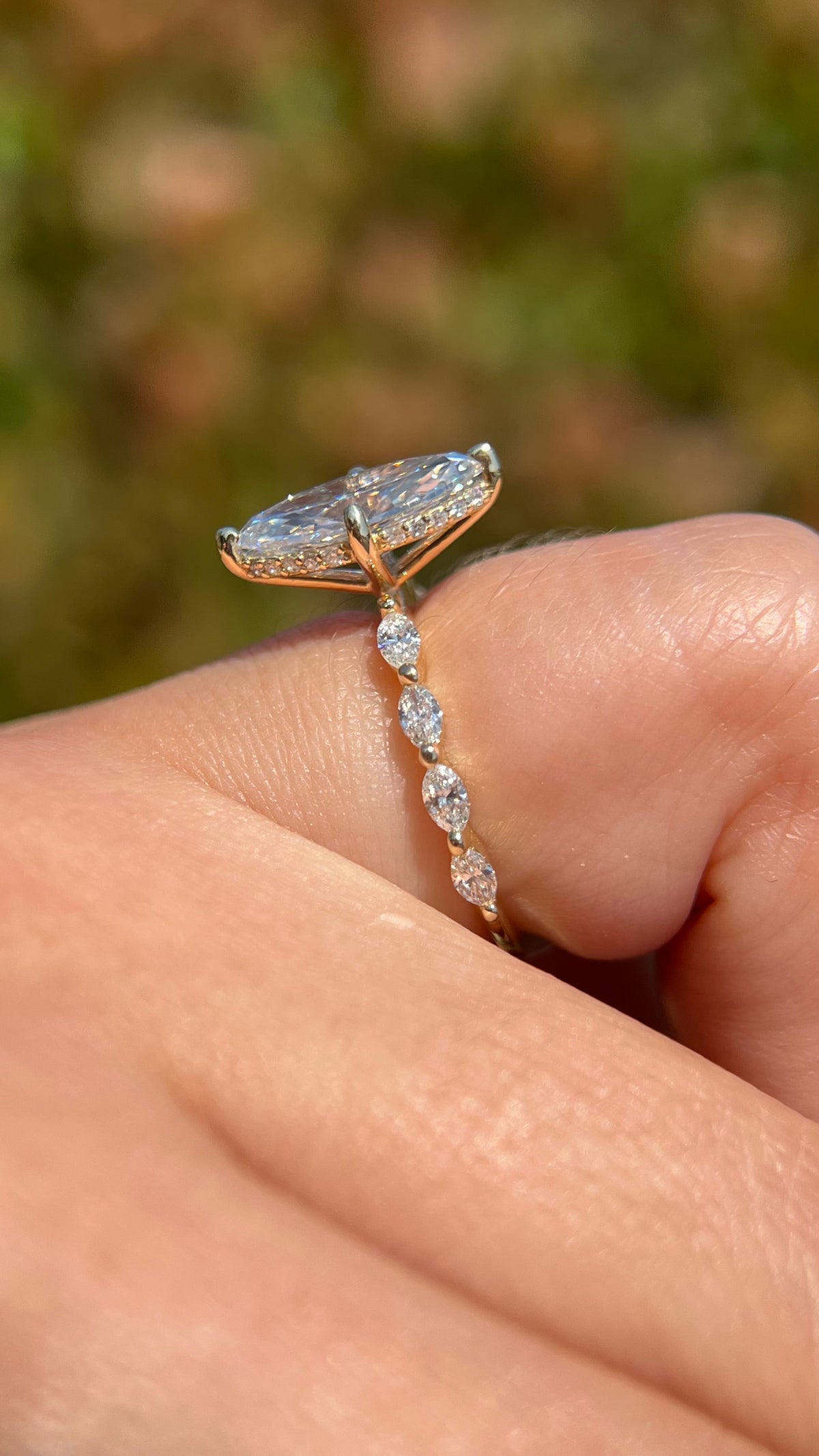 Marli 1.88ct E-VS1 Marquise Cut Lab Grown Diamond Engagement Ring 14K Gold