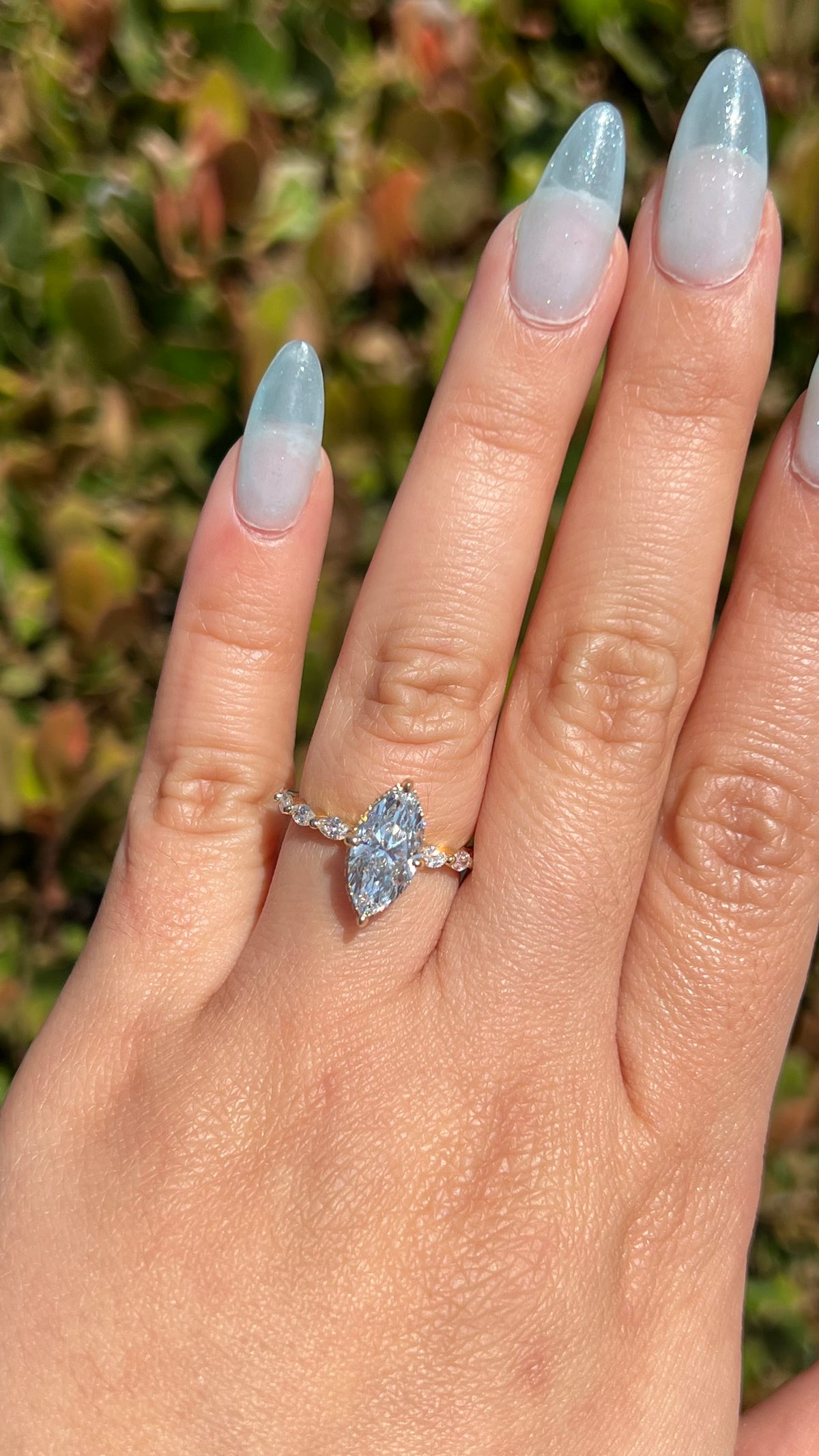 Marli 1.88ct E-VS1 Marquise Cut Lab Grown Diamond Engagement Ring 14K Gold