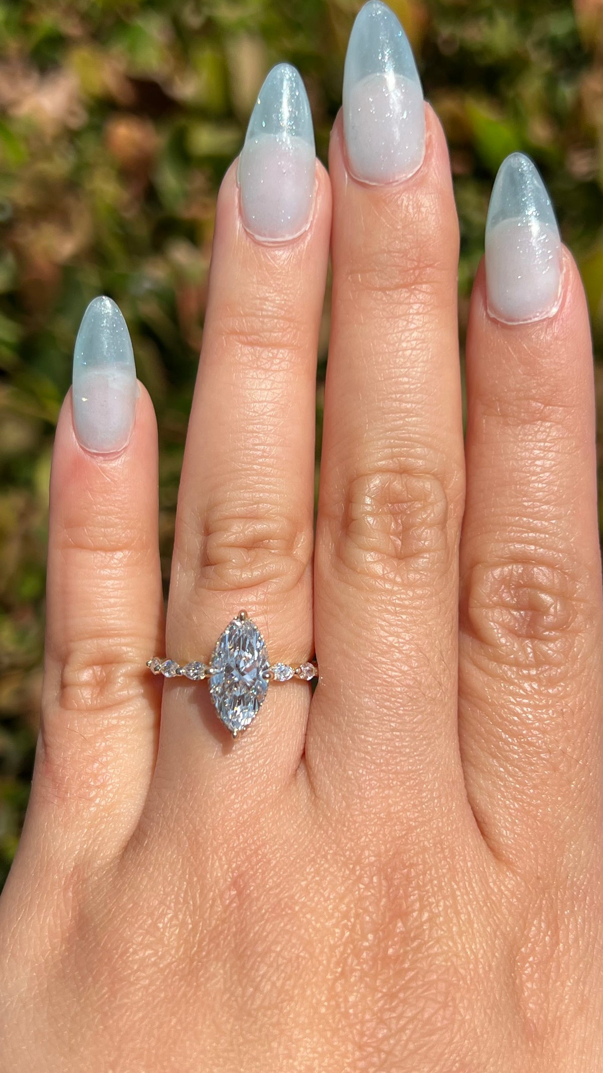 Marli 1.88ct E-VS1 Marquise Cut Lab Grown Diamond Engagement Ring 14K Gold