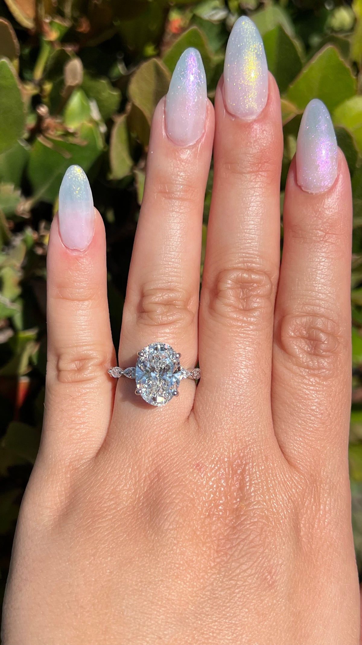 Mandy 4.75ct E-VS1 Oval Cut Lab Grown Diamond Engagement Ring 14K Gold