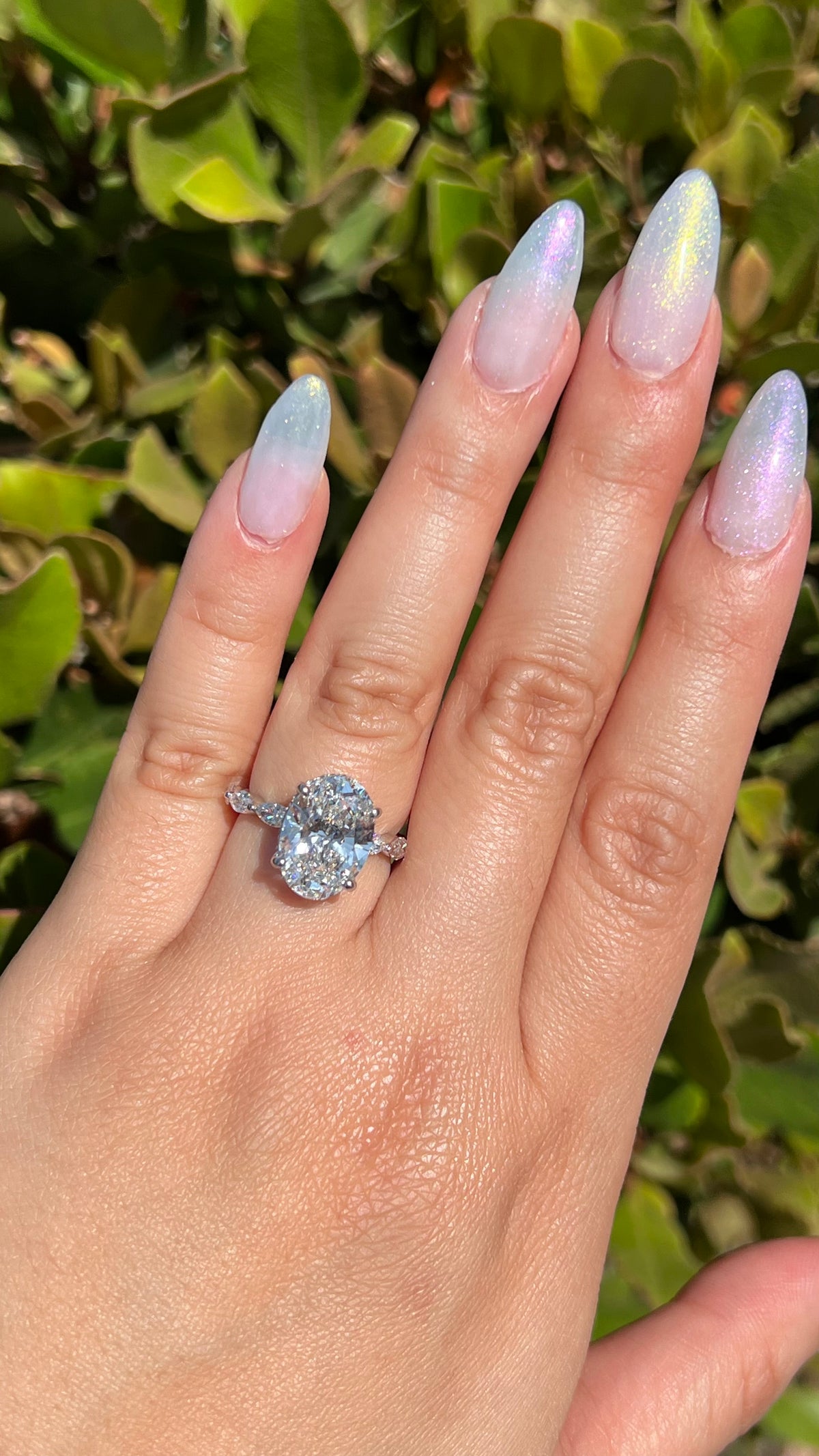 Mandy 4.75ct E-VS1 Oval Cut Lab Grown Diamond Engagement Ring 14K Gold