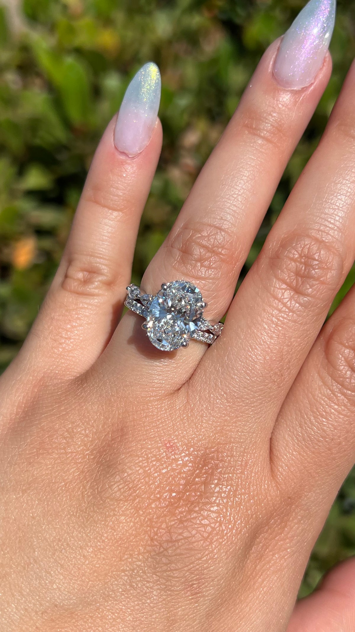 Mandy 4.75ct E-VS1 Oval Cut Lab Grown Diamond Engagement Ring 14K Gold