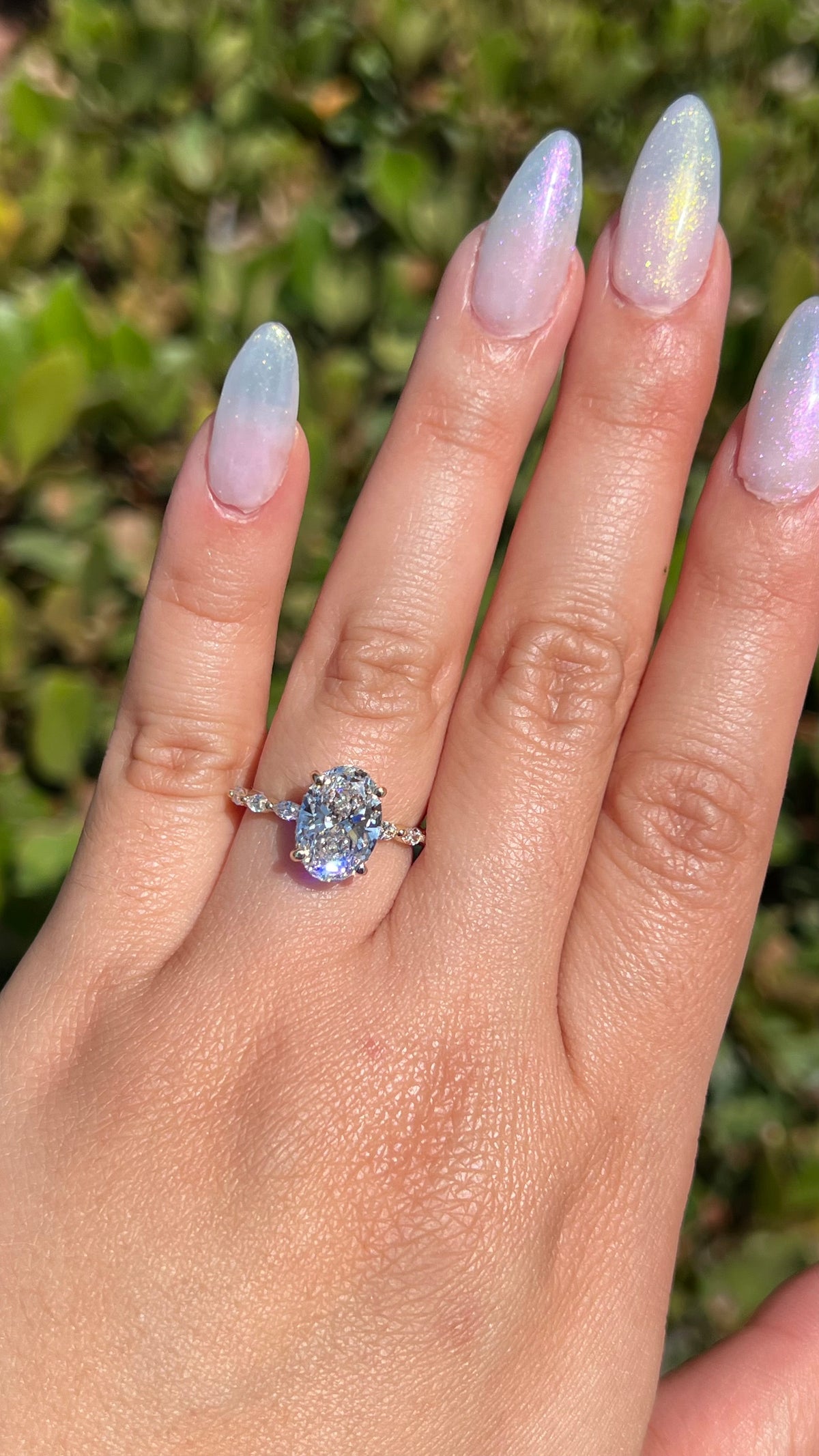 Marli 2.86ct E-VS1 Oval Cut Lab Grown Diamond Engagement Ring 14K Gold