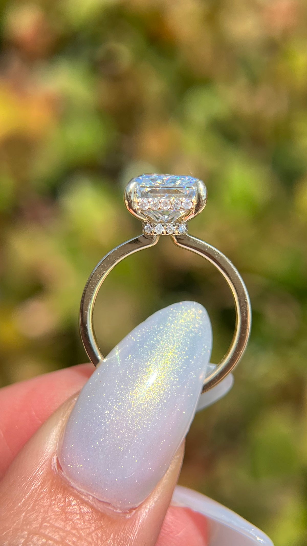 Andi 4.76ct E-VS1 Radiant Cut Lab Grown Diamond Engagement Ring 14K Gold